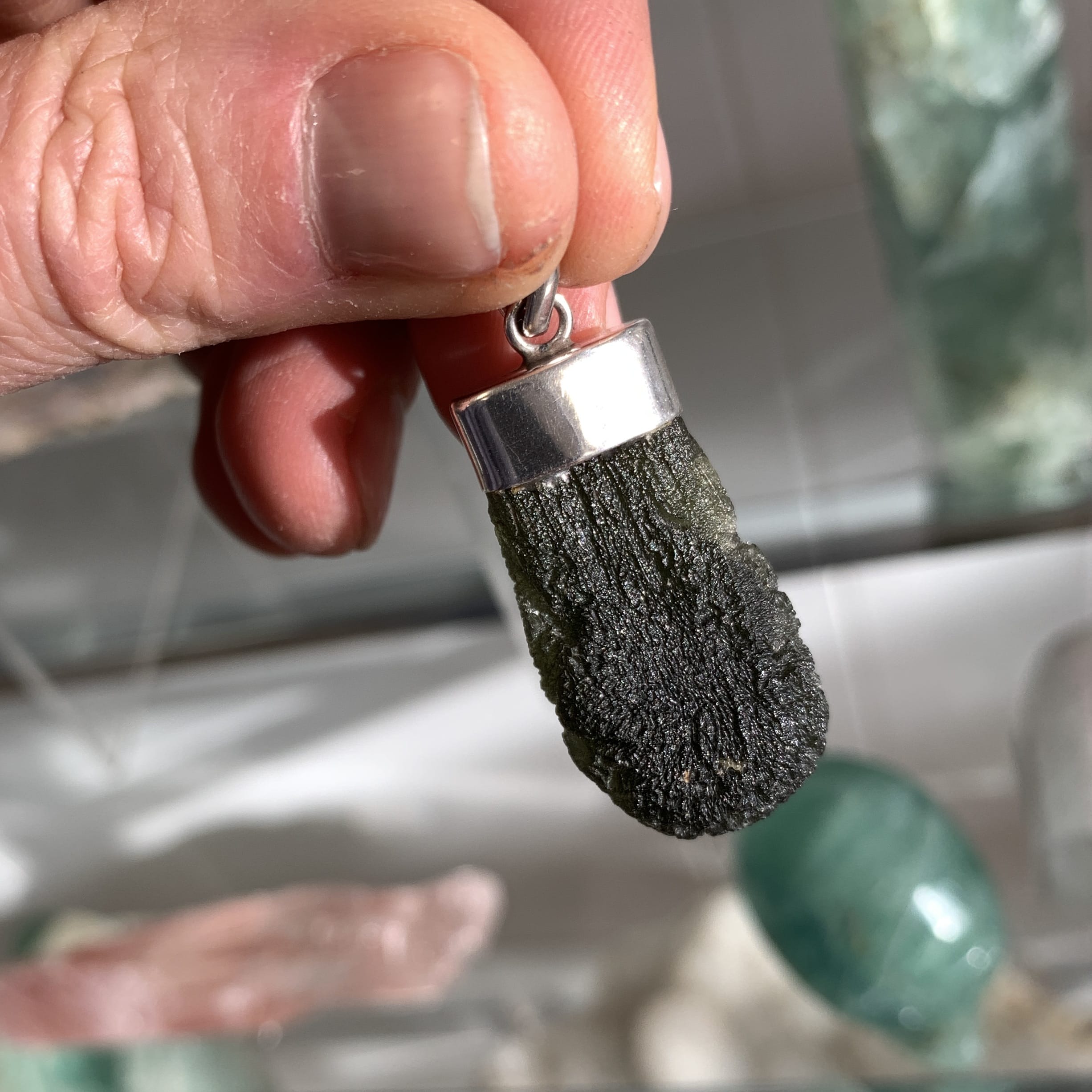 Moldavite pendant (rough) healing crystal (7.3gr) - Image 2