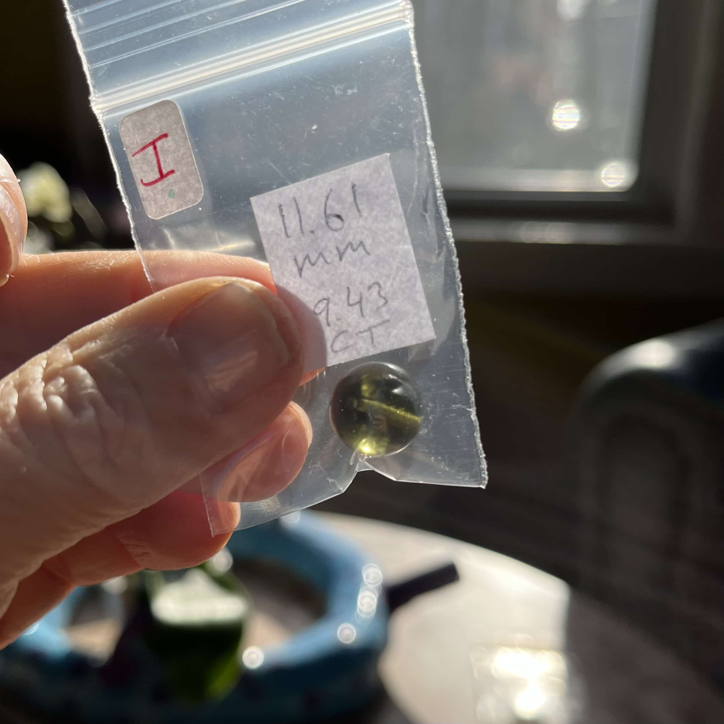 Moldavite (bead I) drilled (11.61mm) healing crystal