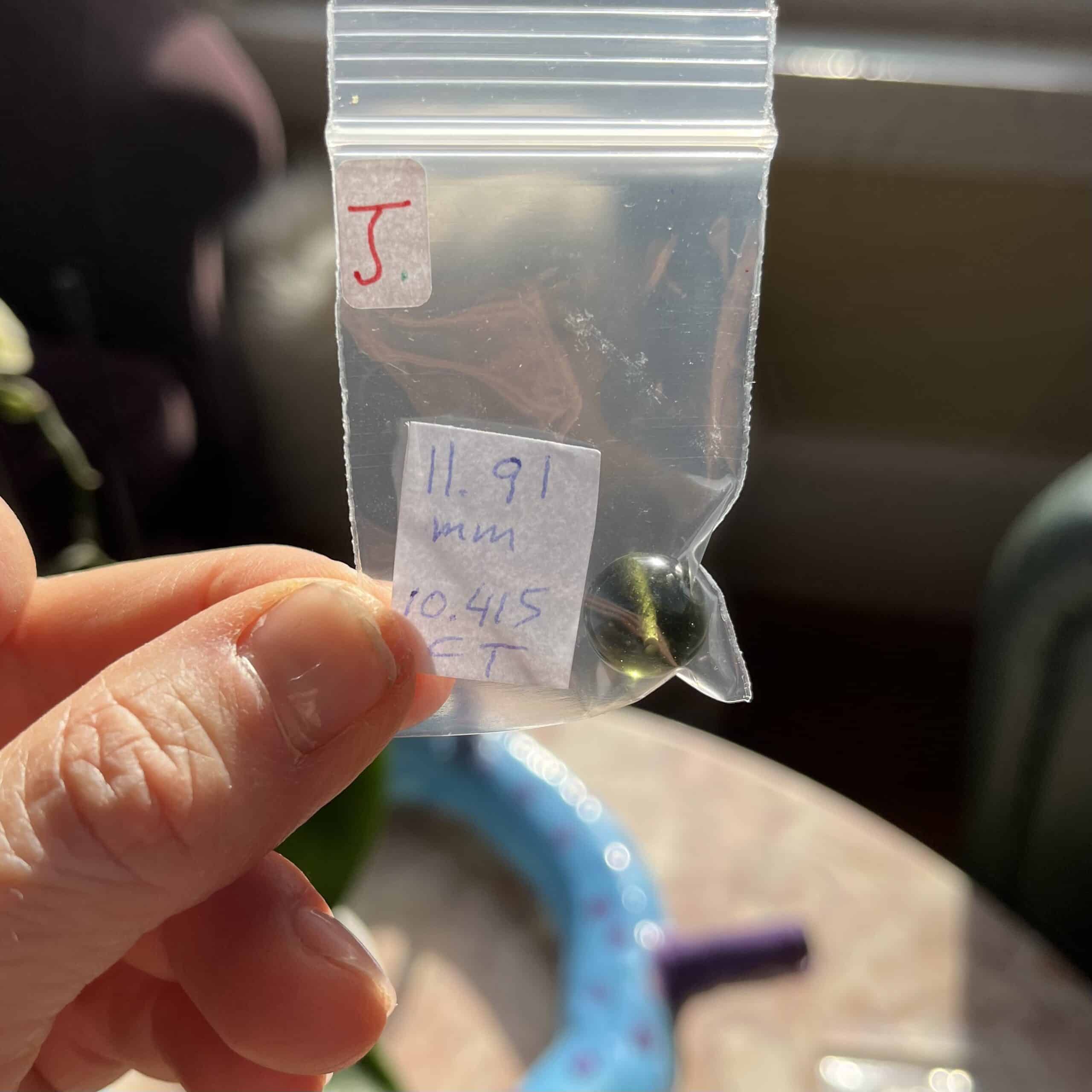 Moldavite (bead J) drilled (11.91mm) healing crystal