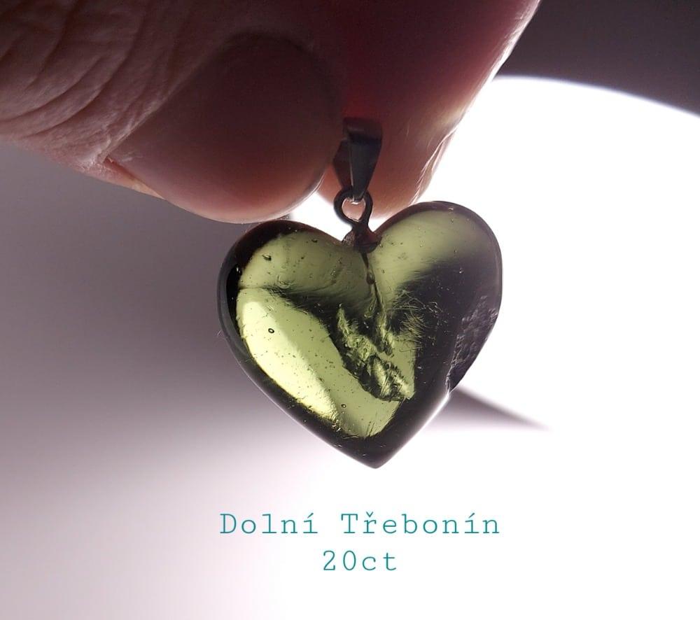 Moldavite pendant heart for necklace (20.8ct) 'Dolni' healing crystal - Image 5