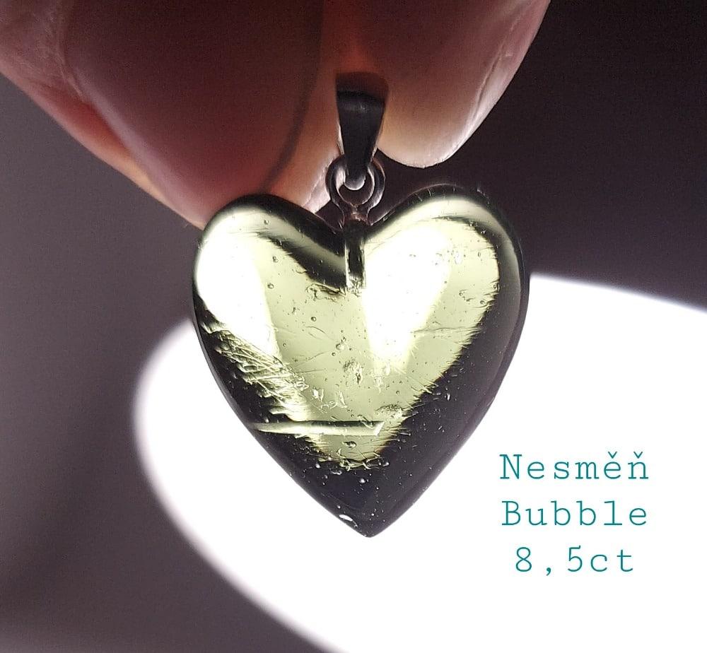 Moldavite pendant heart for necklace (9.41ct) Nesmen healing crystal - Image 2