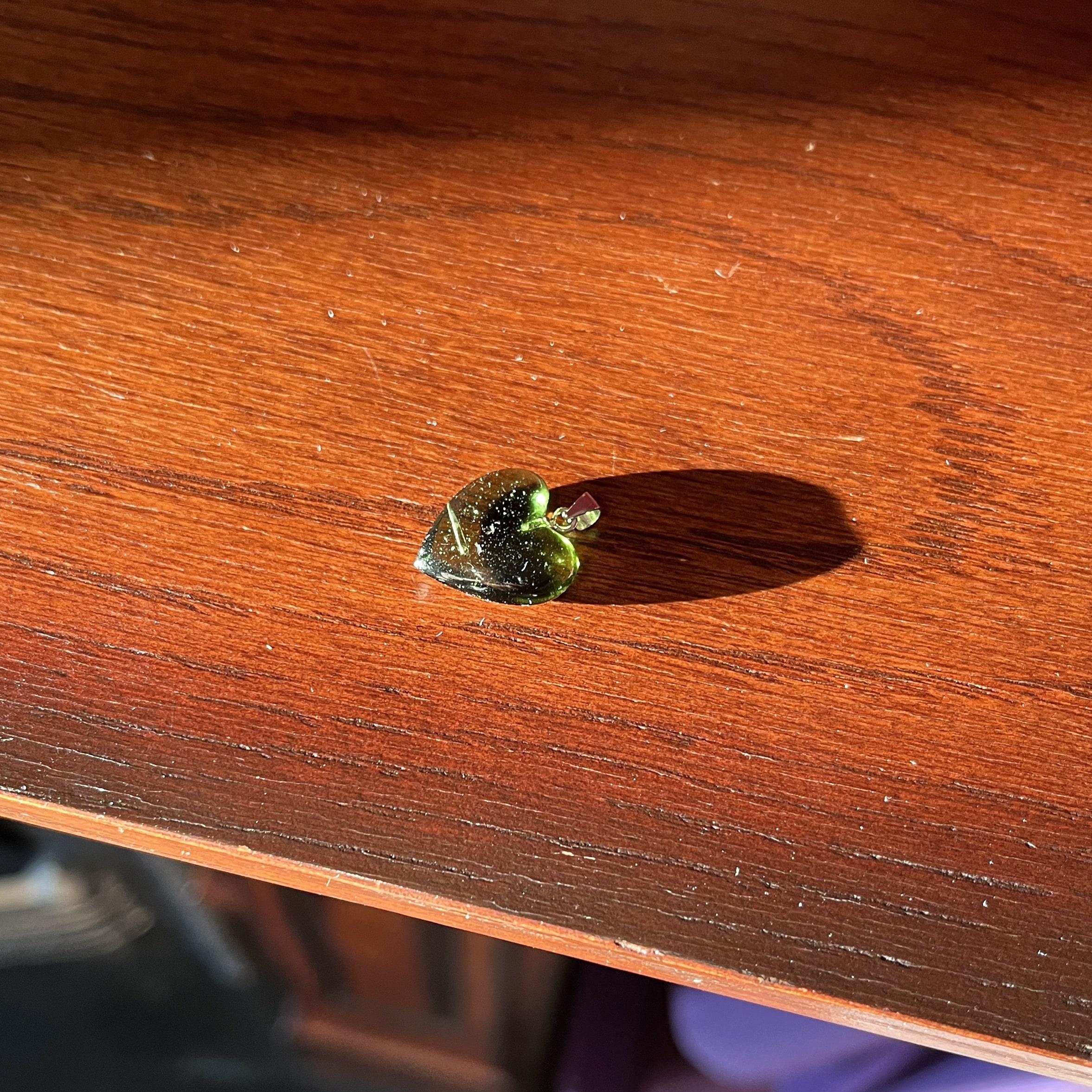 Moldavite pendant heart for necklace (9.41ct) Nesmen healing crystal - Image 4