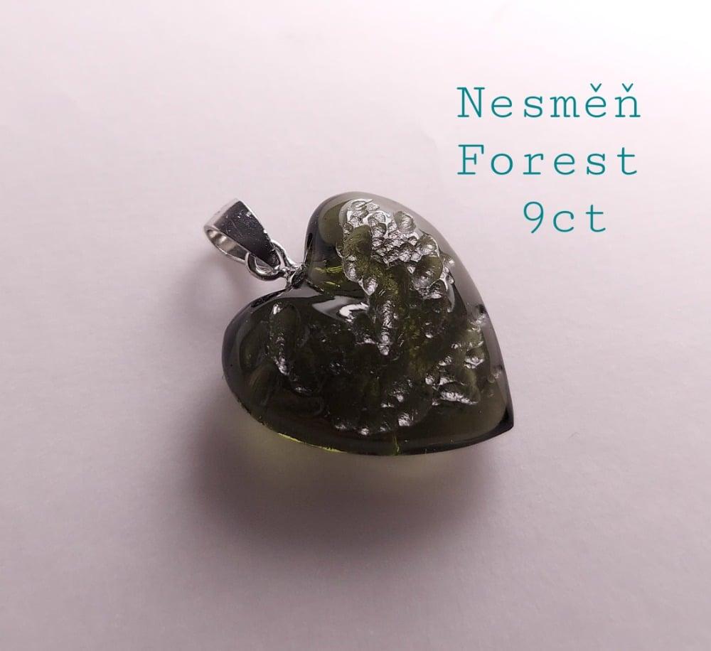 Moldavite pendant heart for necklace (9.87ct/1.97gr) 'Dolni' healing crystal - Image 6