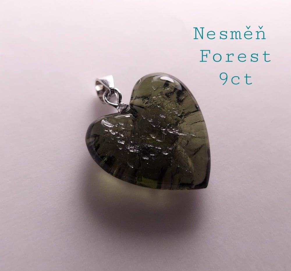 Moldavite pendant heart for necklace (9.87ct/1.97gr) 'Dolni' healing crystal - Image 9