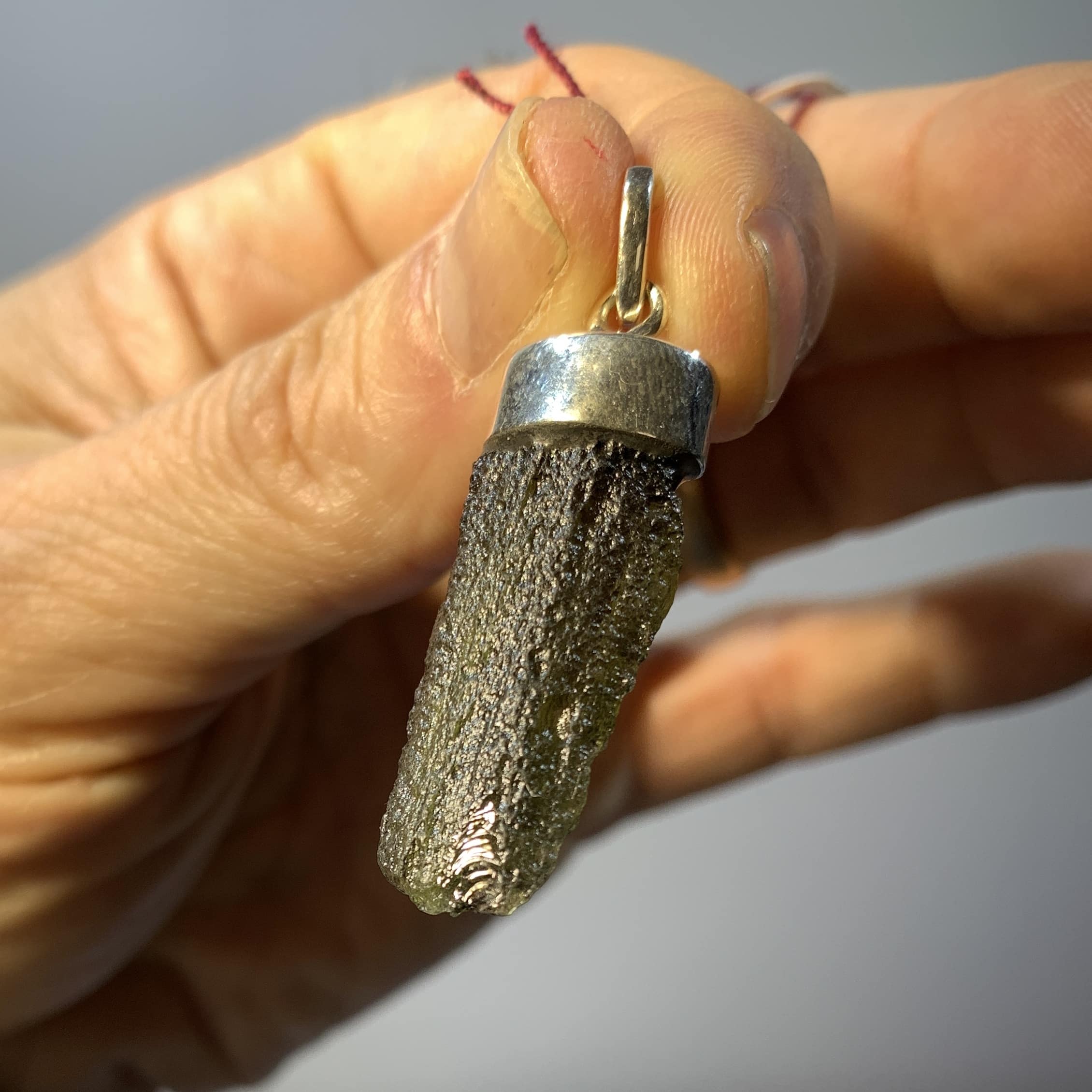 Moldavite pendant (rough) 'alien fingernail' (3.7gr) healing crystal