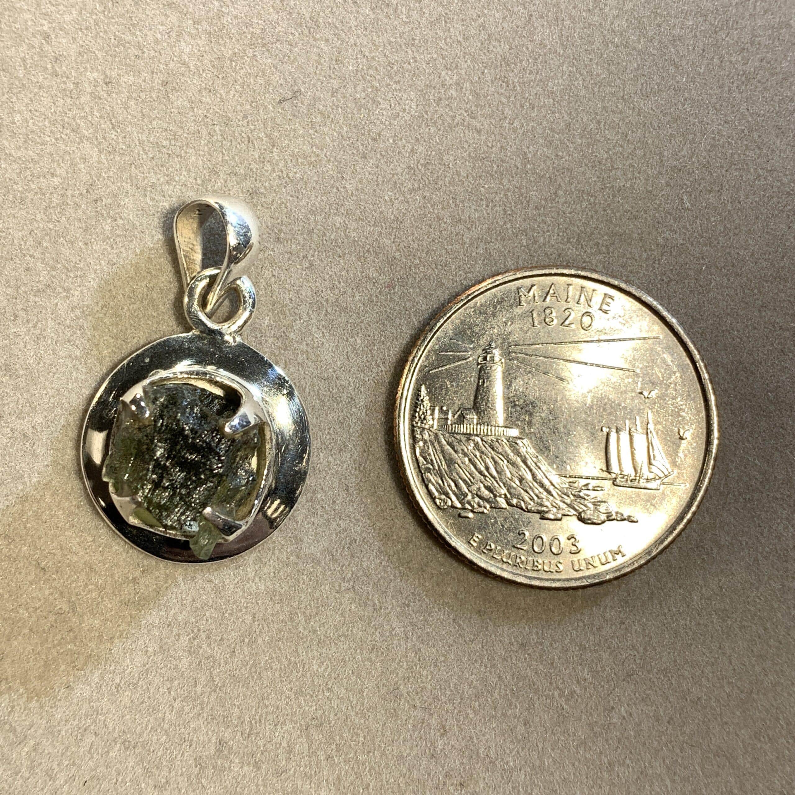 Moldavite pendant (rough) 'cluster clutch' 1 healing crystal - Image 3