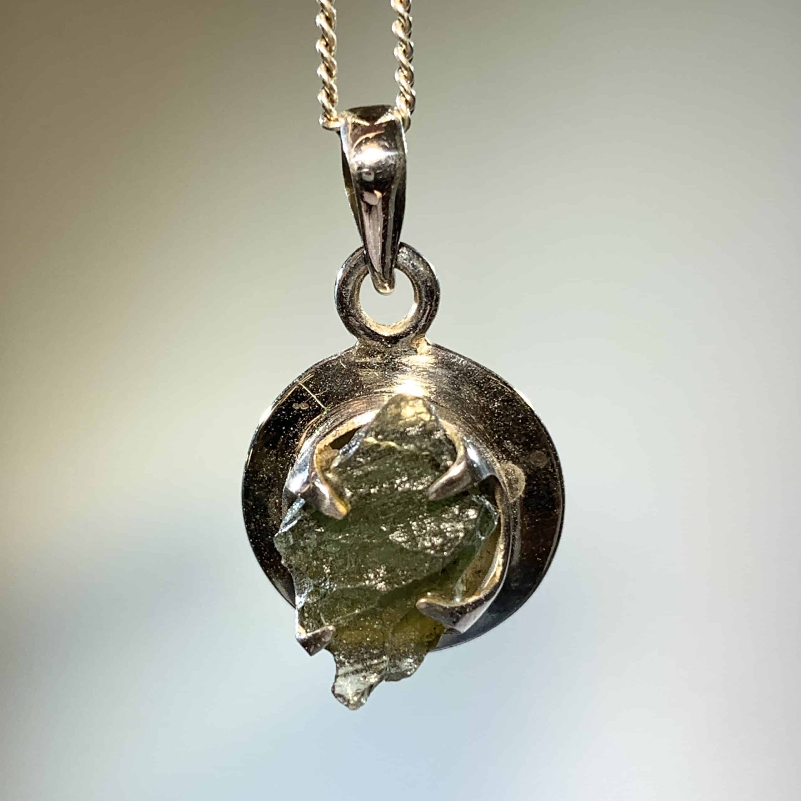 Moldavite pendant (rough) 'cluster clutch' 2 healing crystal