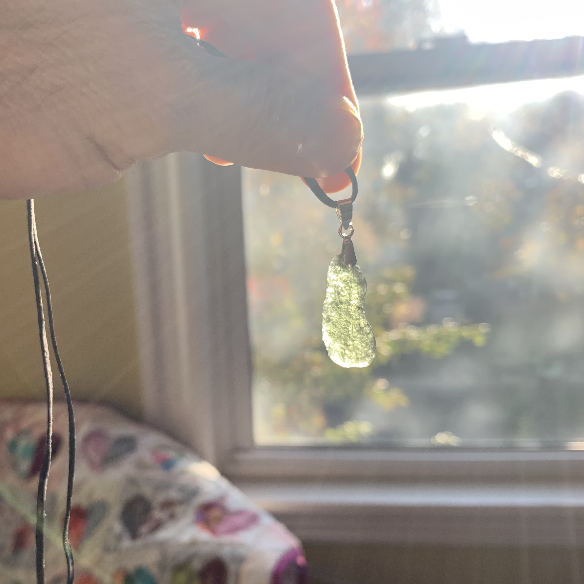 Moldavite pendant (rough) drilled 'emerald lake' (2.75) healing crystal - Image 2