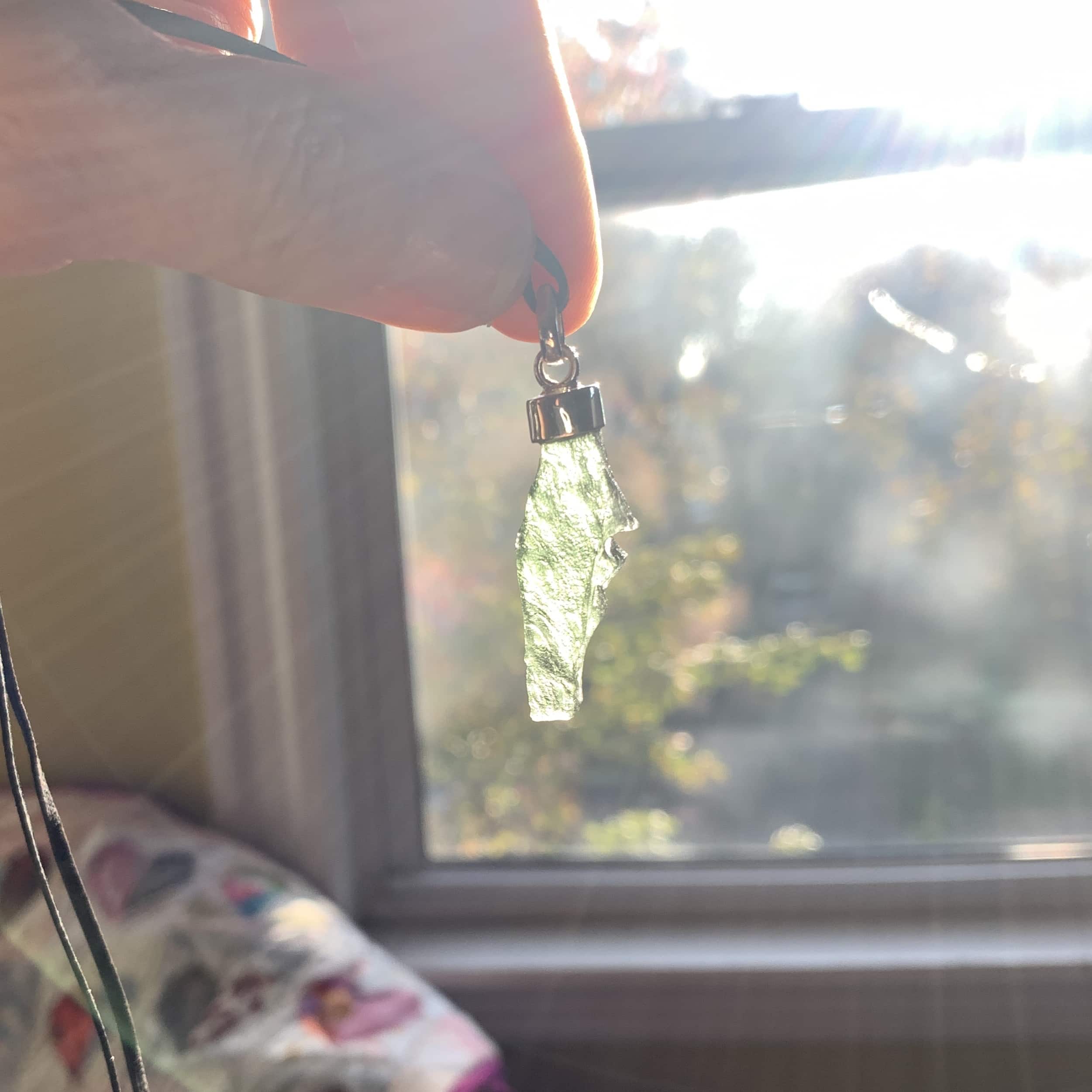 Moldavite pendant (rough) for necklace (3.81gr) healing crystal - Image 2