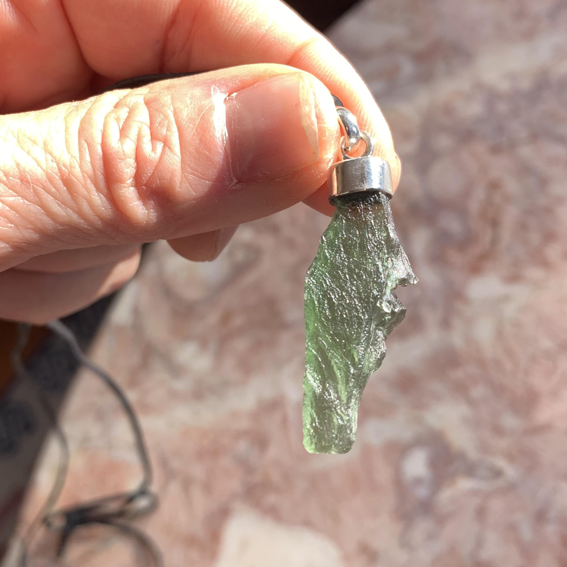 Moldavite pendant (rough) for necklace (3.81gr) healing crystal - Image 3