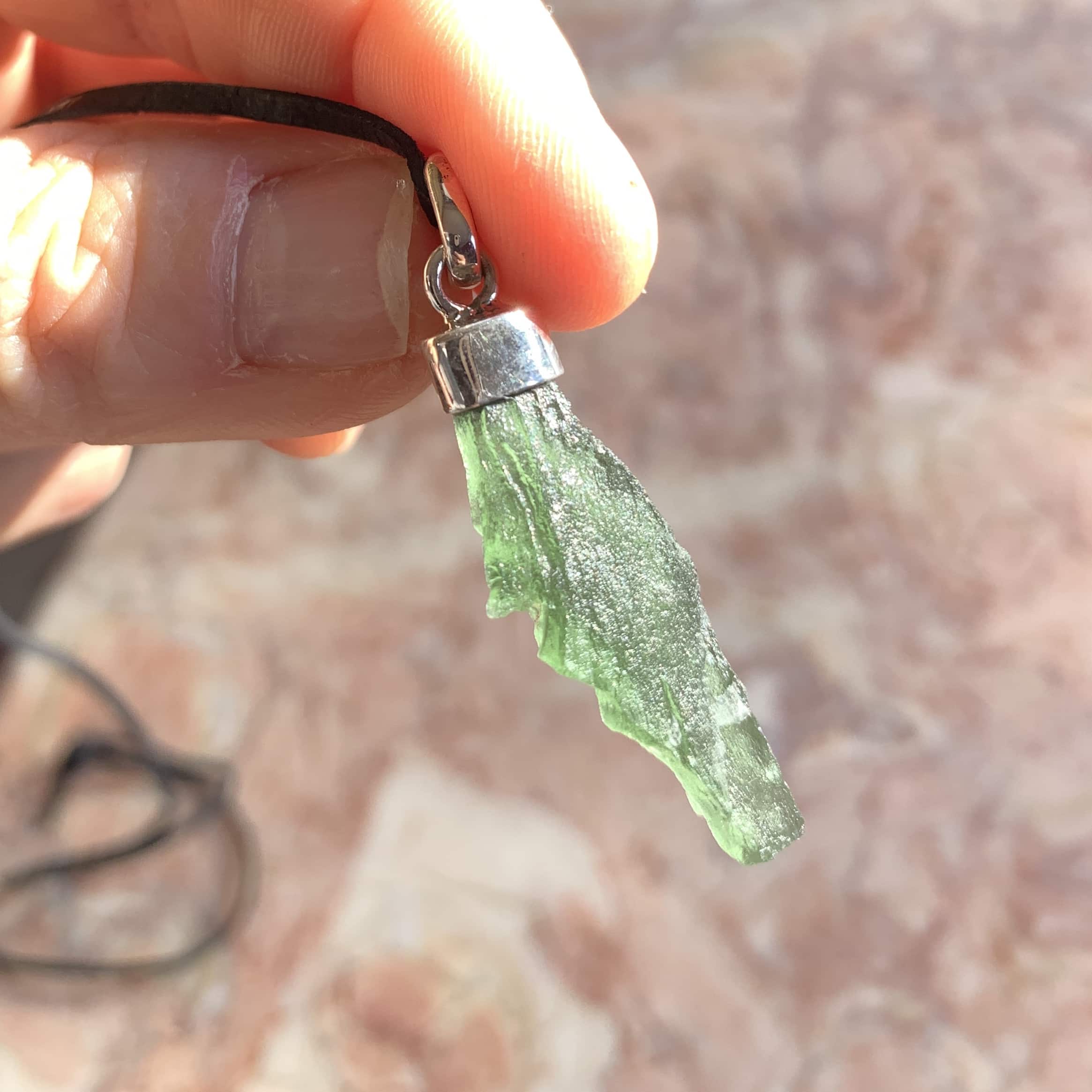 Moldavite pendant (rough) for necklace (3.81gr) healing crystal