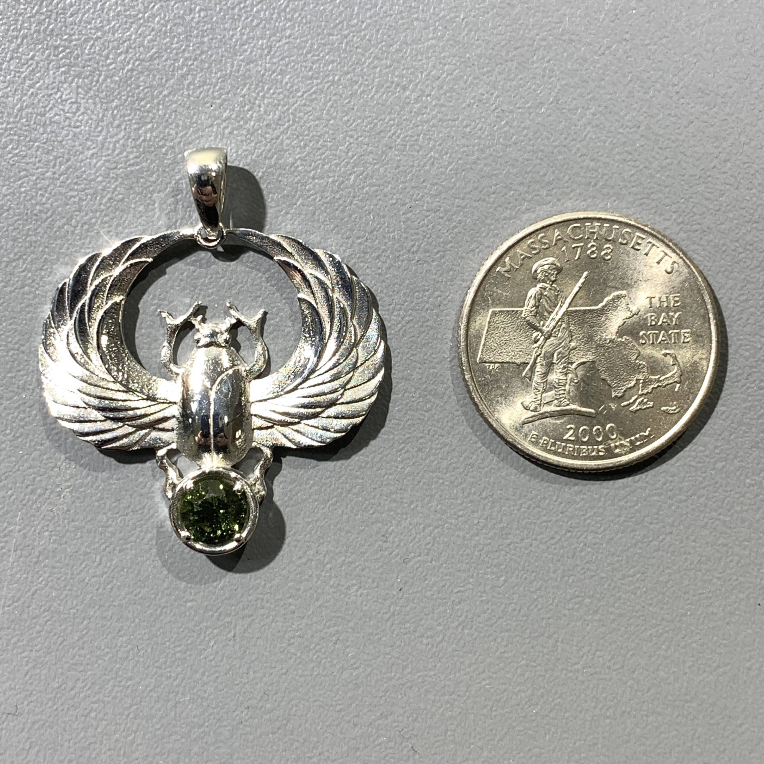 Moldavite pendant (faceted) 'scarab' (5gr) healing crystal - Image 3