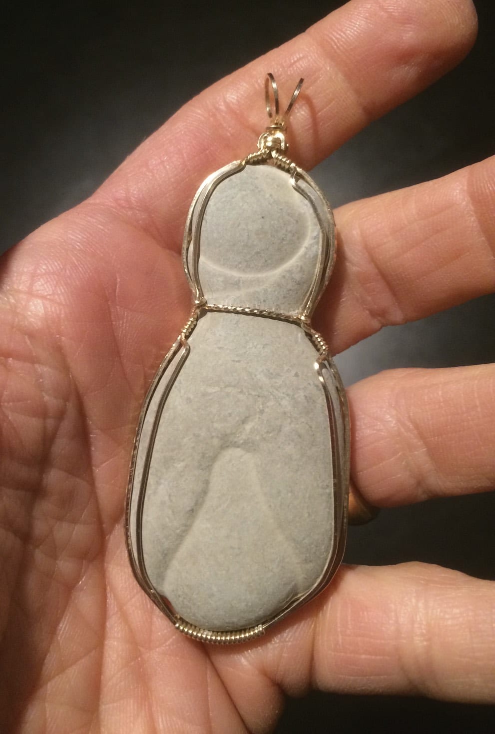 Fairy Stone wrap pendant for necklace 'cell division mama' healing crystal