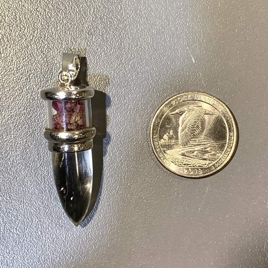 Ruby & Clear Quartz pendant for necklace (pendulum style) healing crystal - Image 3