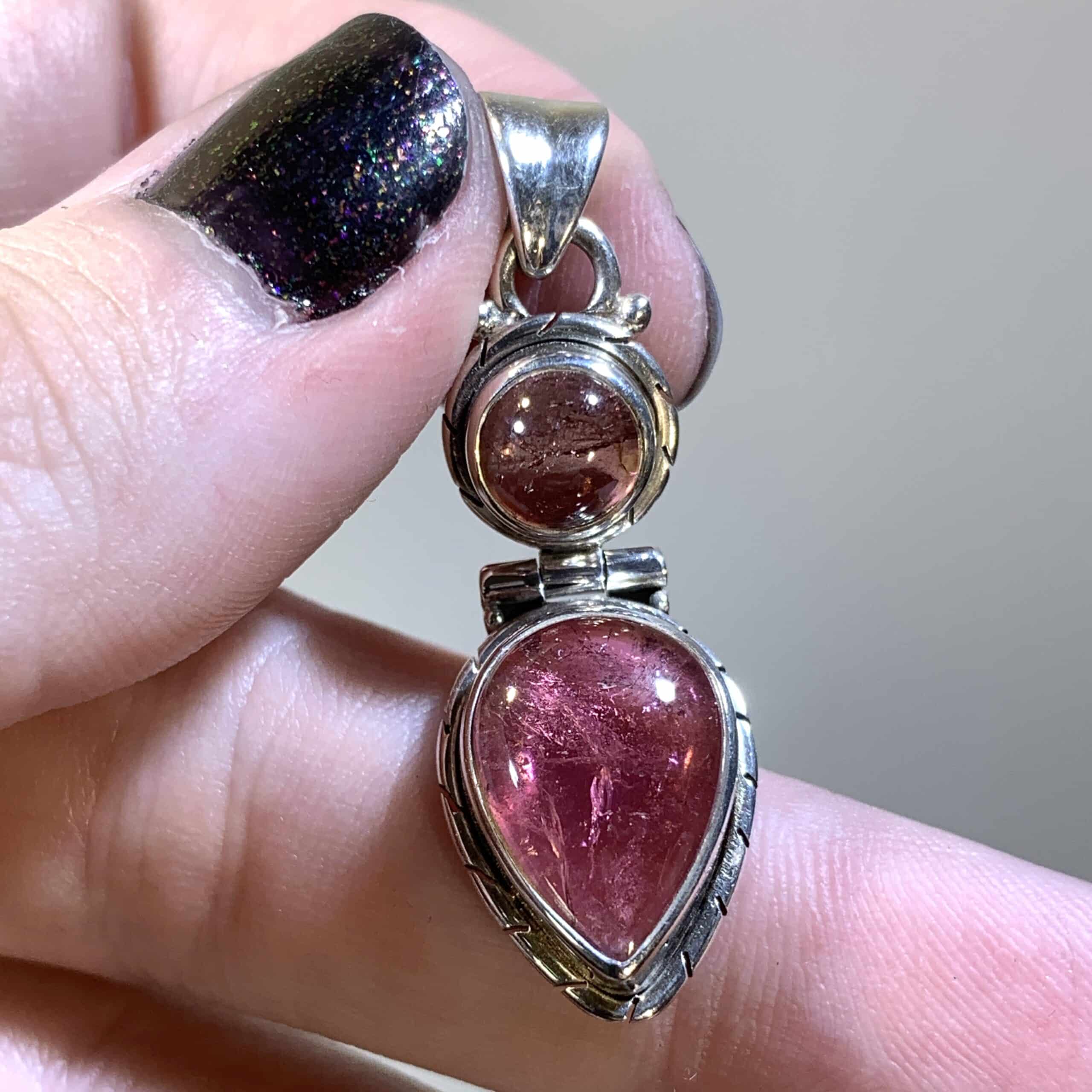 Tourmaline (Pink) pendant for necklace - 'goddess form' - healing crystal