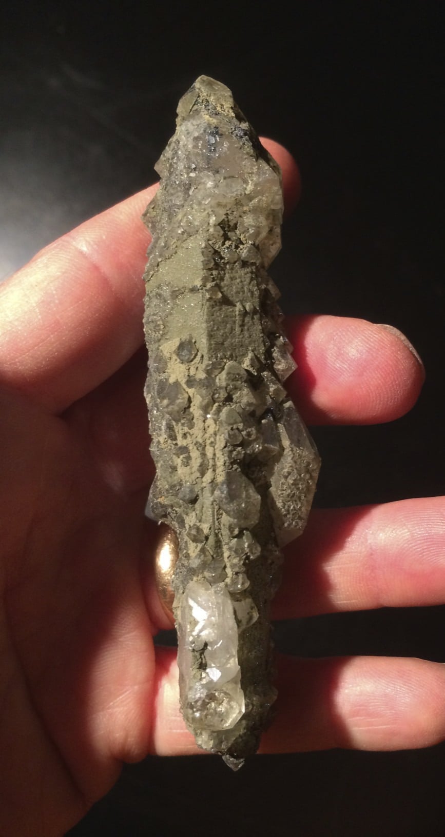 Quartz (Cathedral Elestial) 'gnarly green' DT (4.2") healing crystal - Image 3