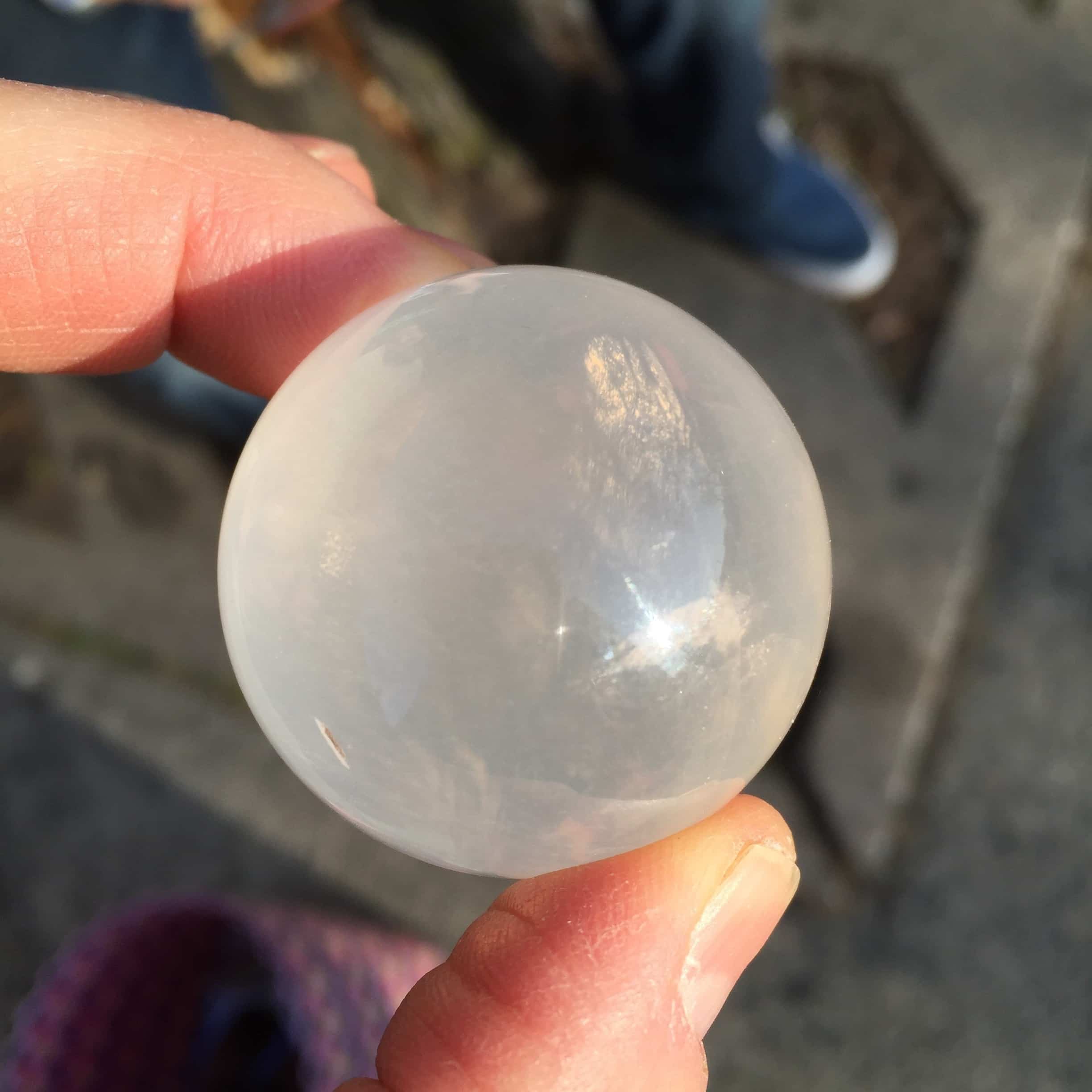 Quartz (Girasol/Foggy) smaller sphere (1.45" diameter) healing crystal