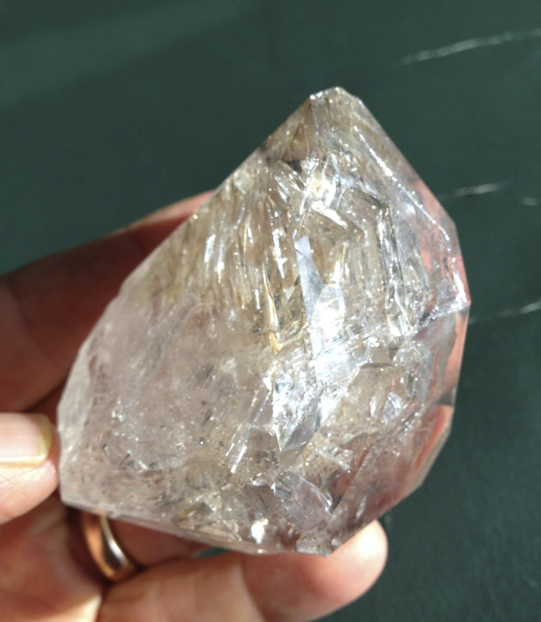 Quartz (Skeletal 'Herkimer') F-7 (Fenster) twin eyes healing crystal - Image 2