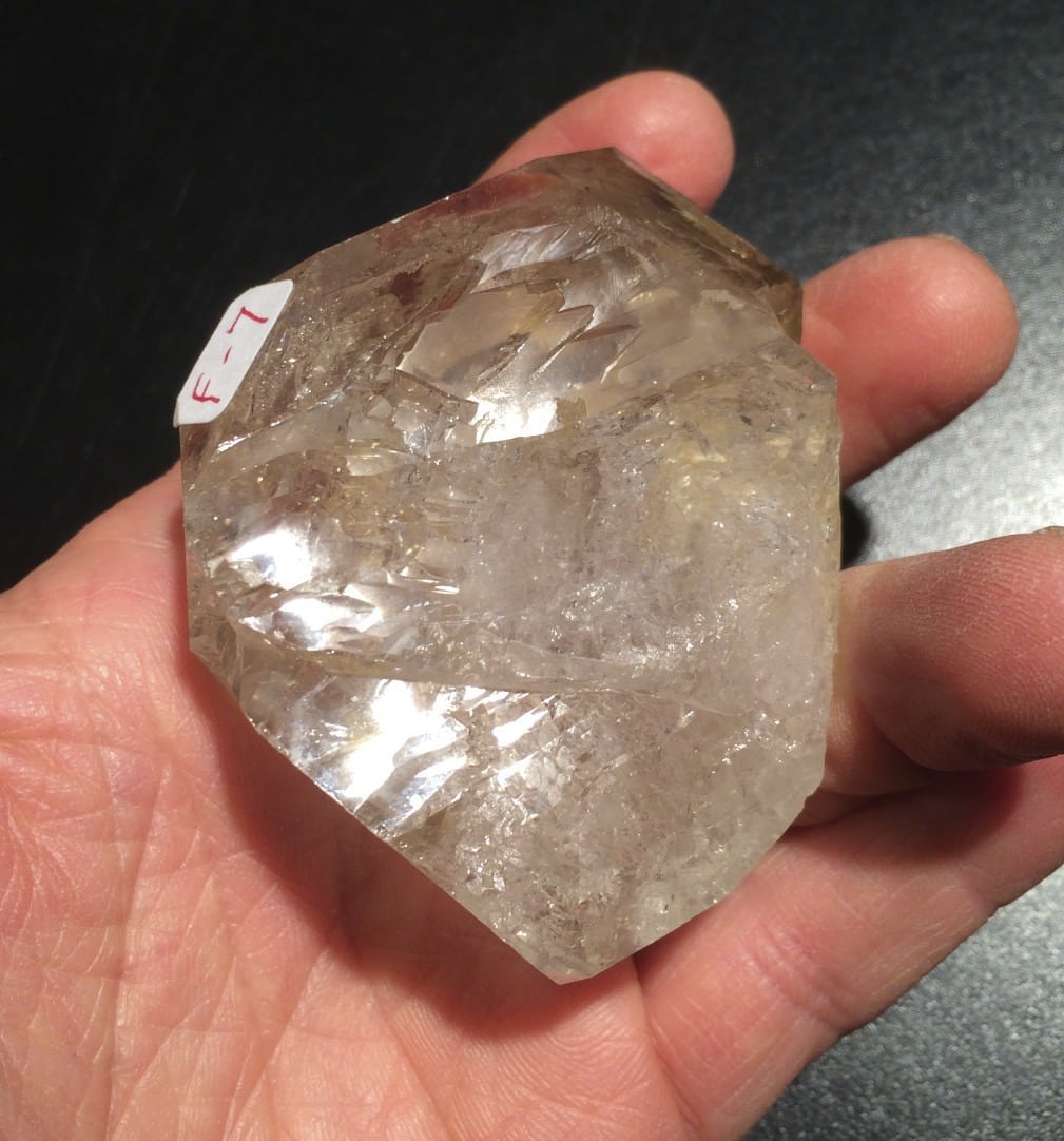 Quartz (Skeletal 'Herkimer') F-7 (Fenster) twin eyes healing crystal - Image 3