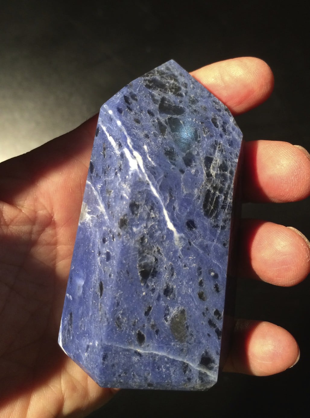 Sodalite obelisk 'squat' healing crystal
