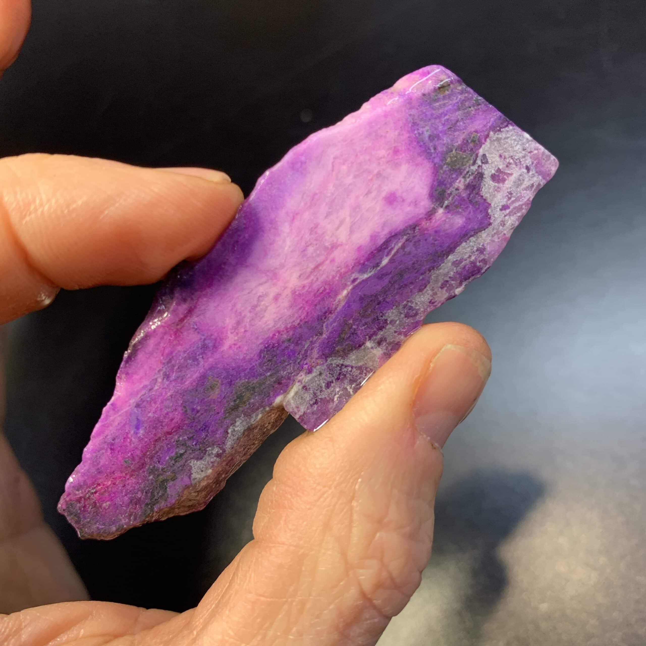 Sugilite (slab n rough) gel "pink mountain" (18.2gr) healing crystal - Image 2