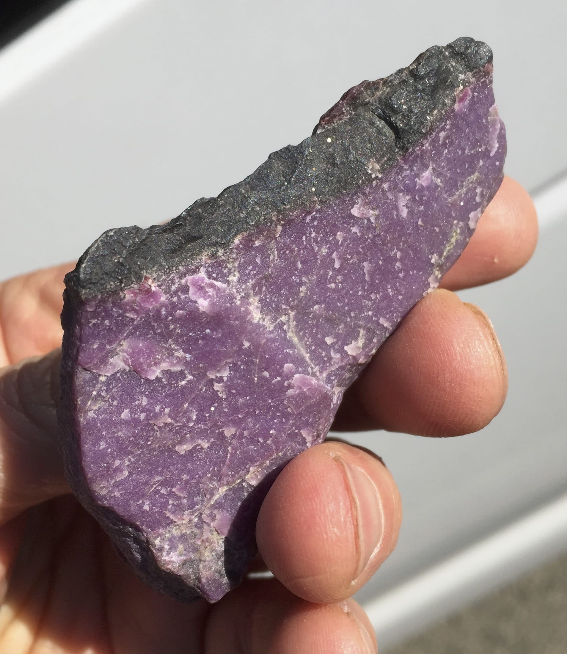 Sugilite (rough medium) "black ridge" (56.6gr) standing healing crystal - Image 2