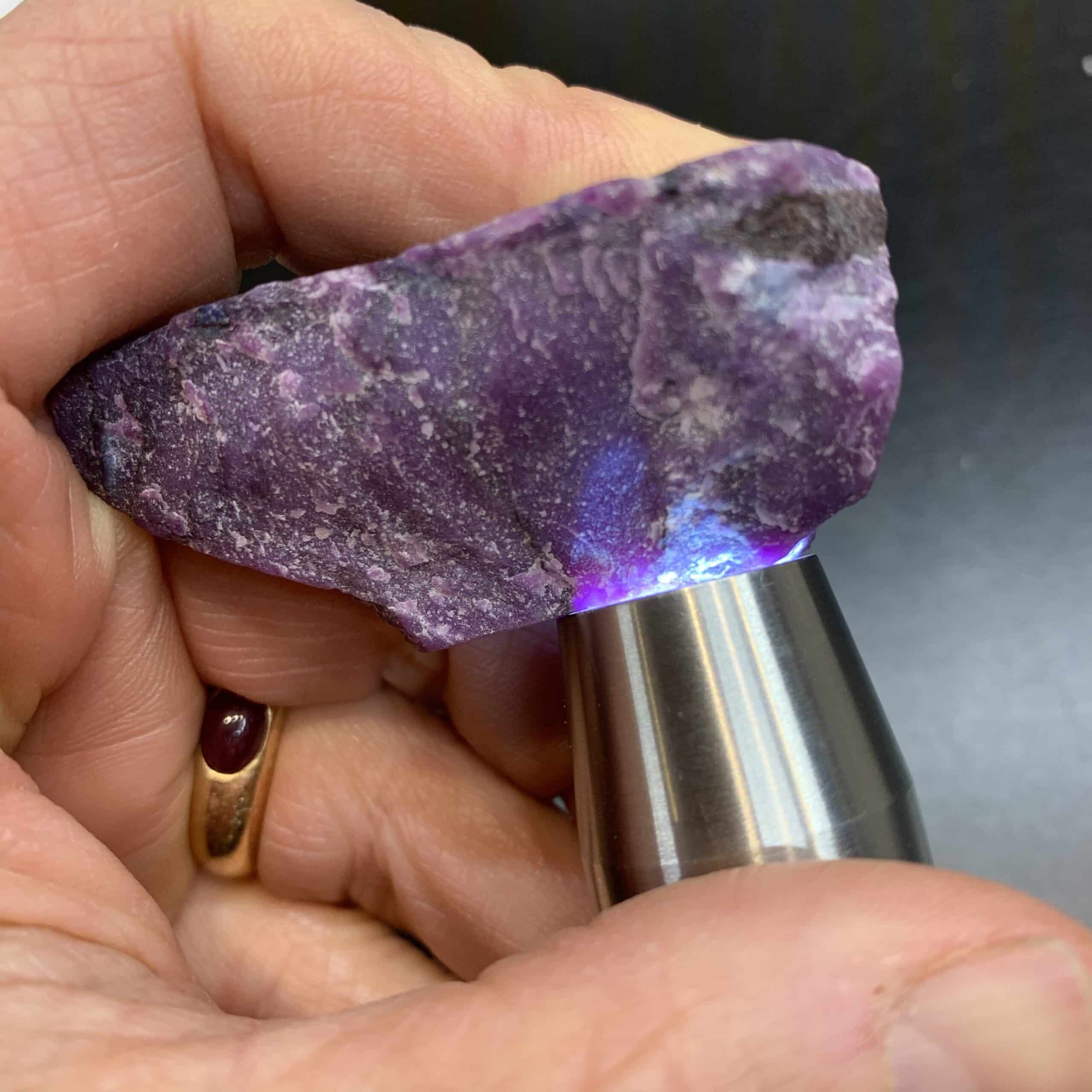 Sugilite (rough medium) standing "waxy pyramid" (65.7gr) healing crystal - Image 4