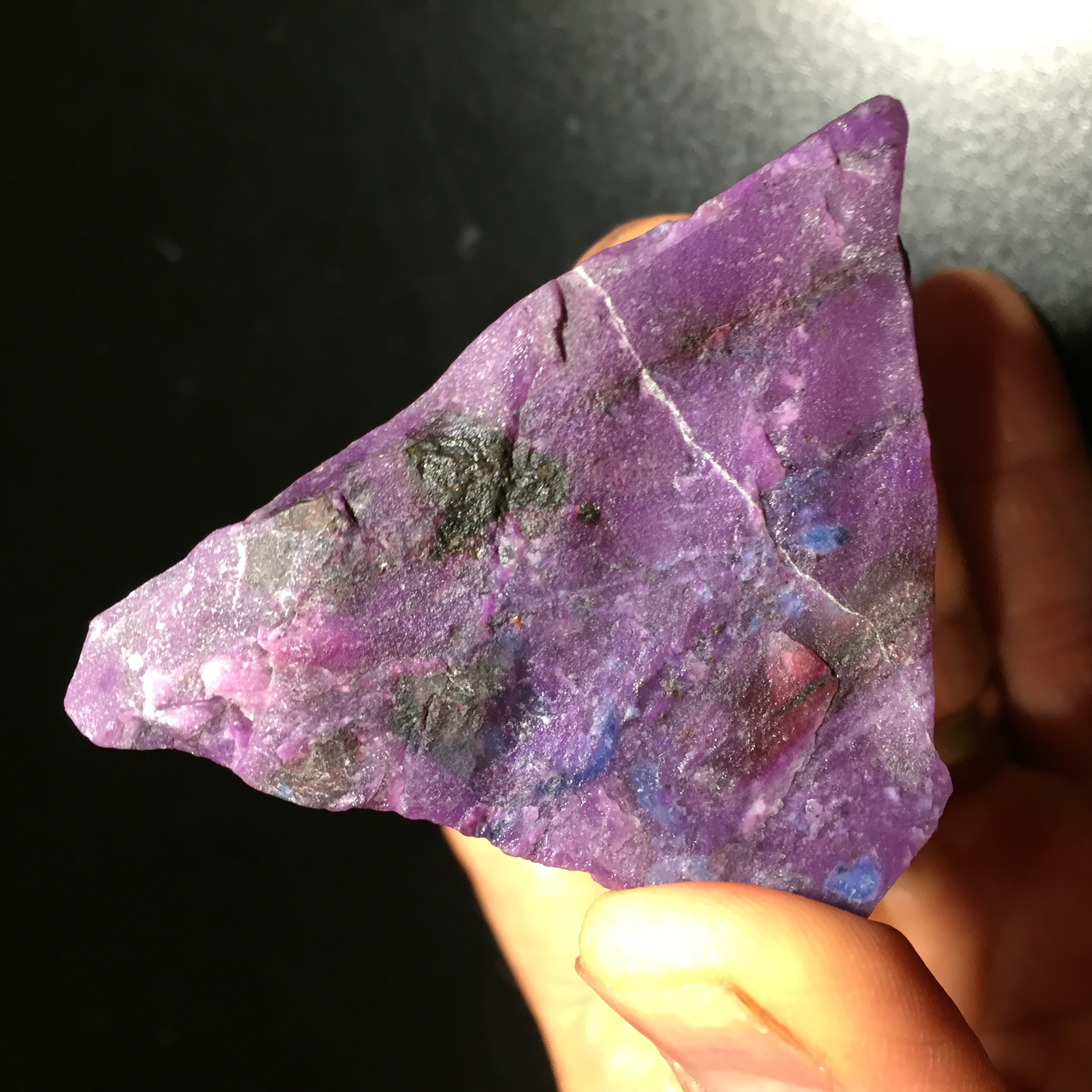 Sugilite (rough medium) standing "waxy pyramid" (65.7gr) healing crystal