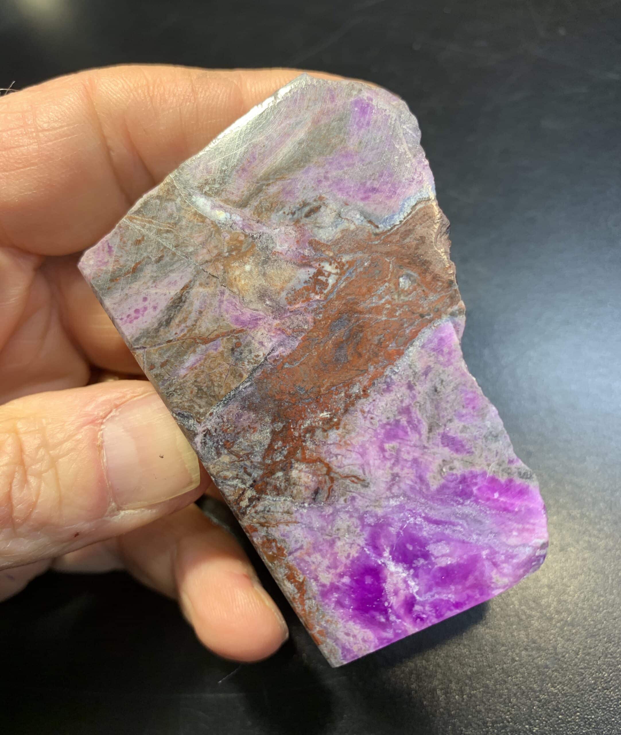 Sugilite (slab) standing gel 'state map' (76.1gr) healing crystal - Image 2