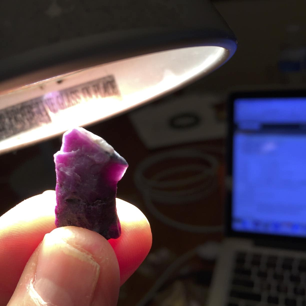 Sugilite (small rough) purple w Richterite sliver (32.11ct) healing crystal