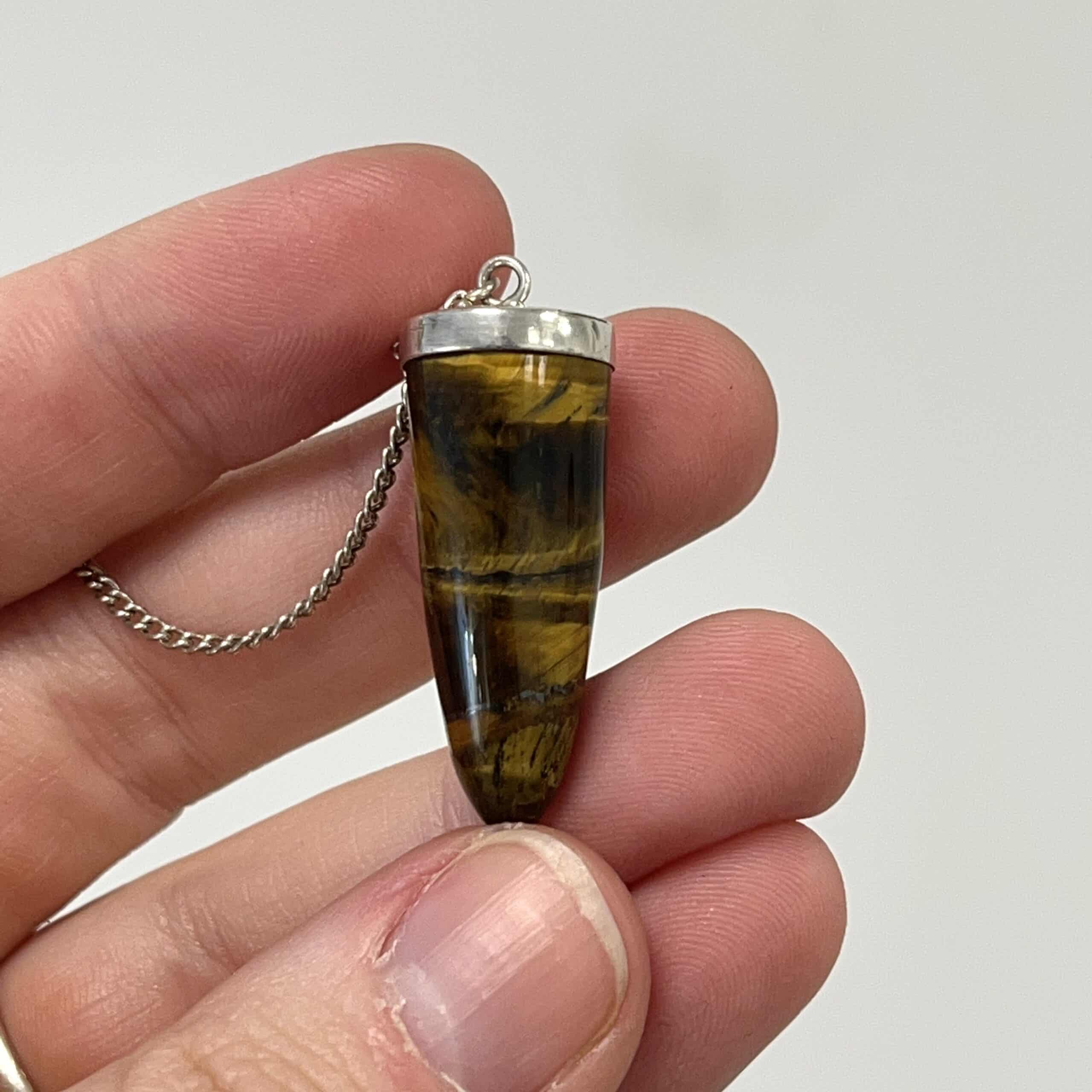 Tiger Eye (pendulum) higher quality, w Quartz ball, healing crystal - Image 2