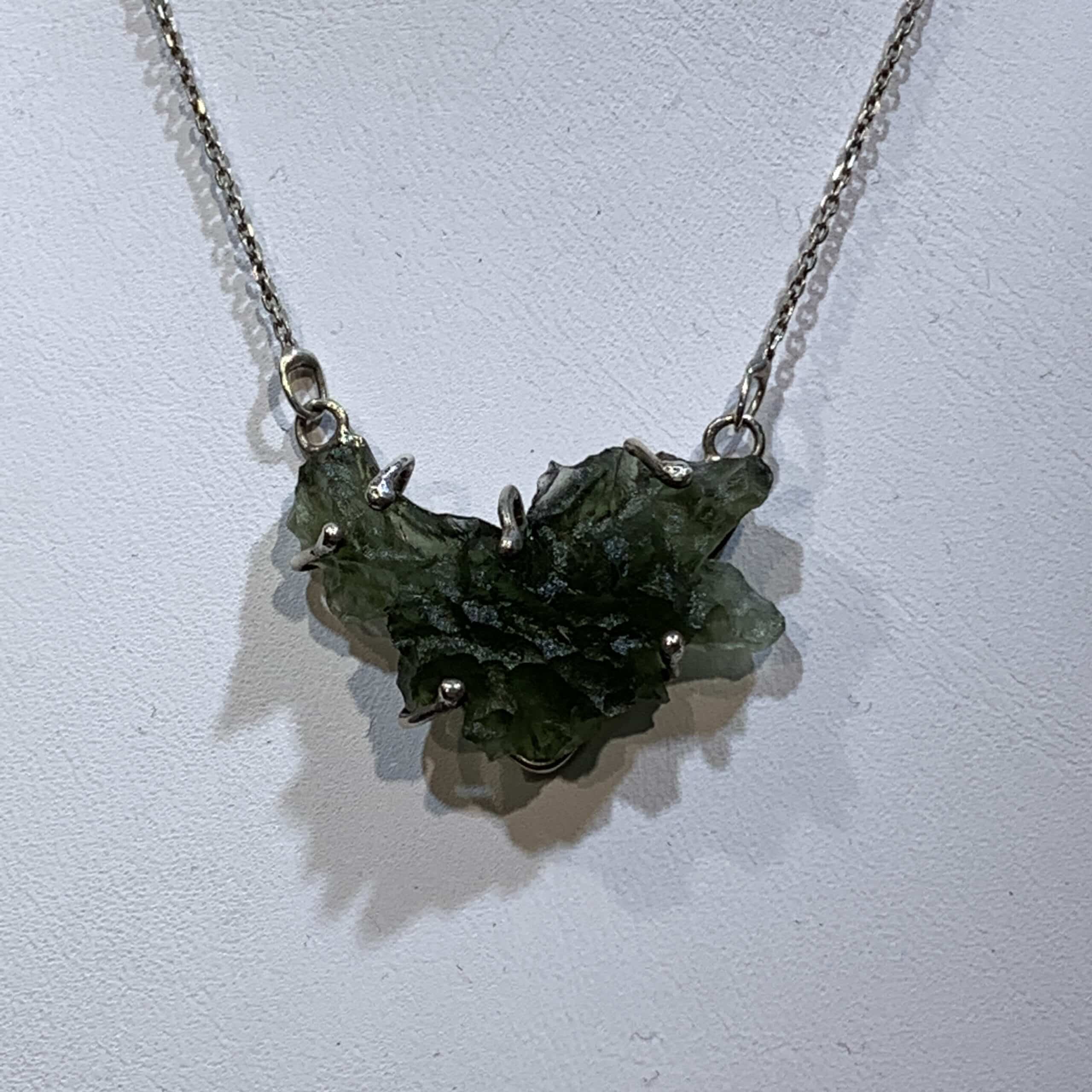 Moldavite pendant (rough) Besednice for necklace (4.2gr) healing crystal