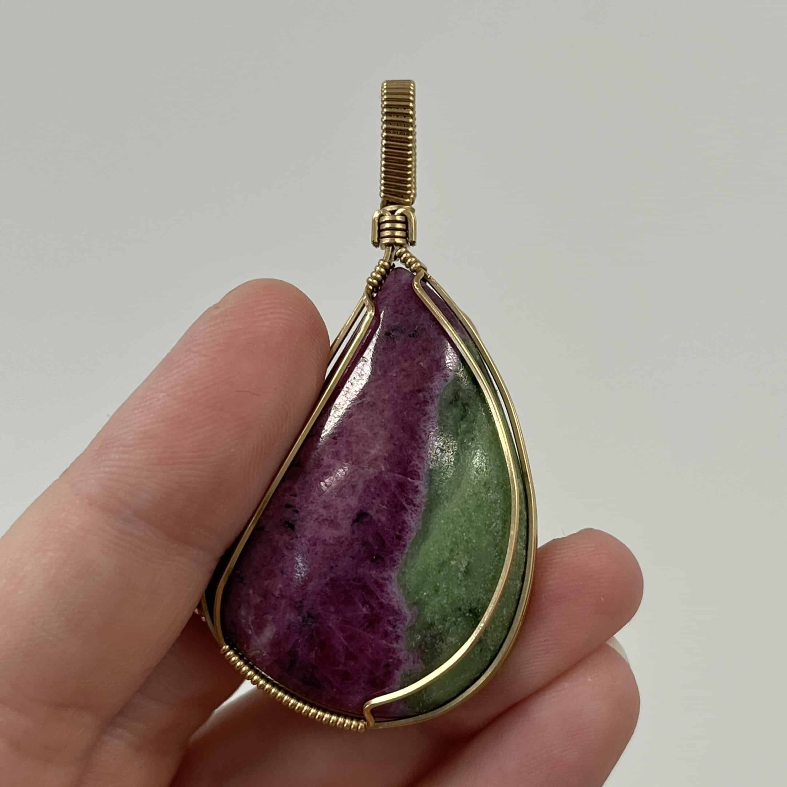 Ruby in Zoisite custom wrapped pendant for necklace healing crystal - Image 3