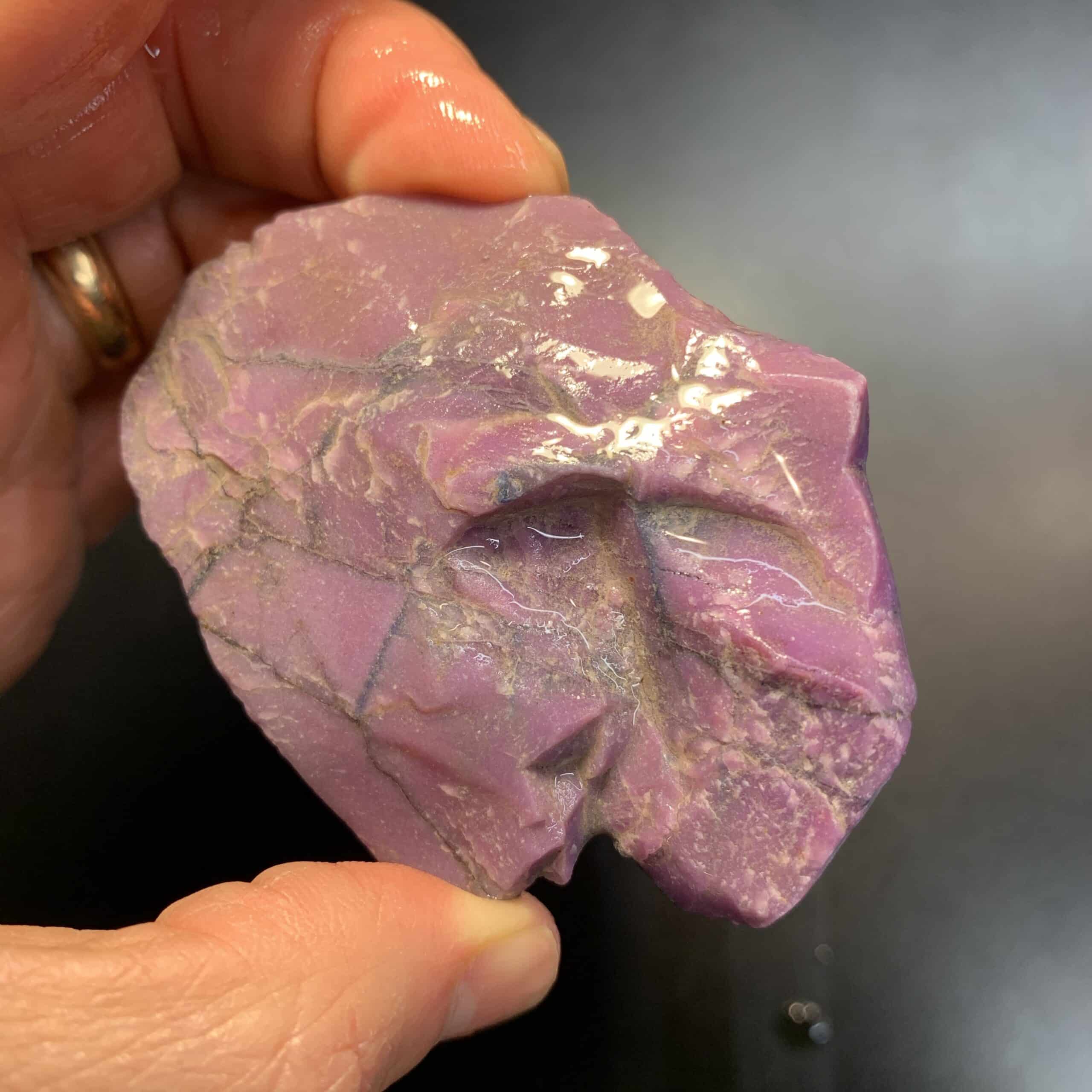 Sugilite (rough medium) pink gel (63.4gr) waxy 'purple face' healing crystal
