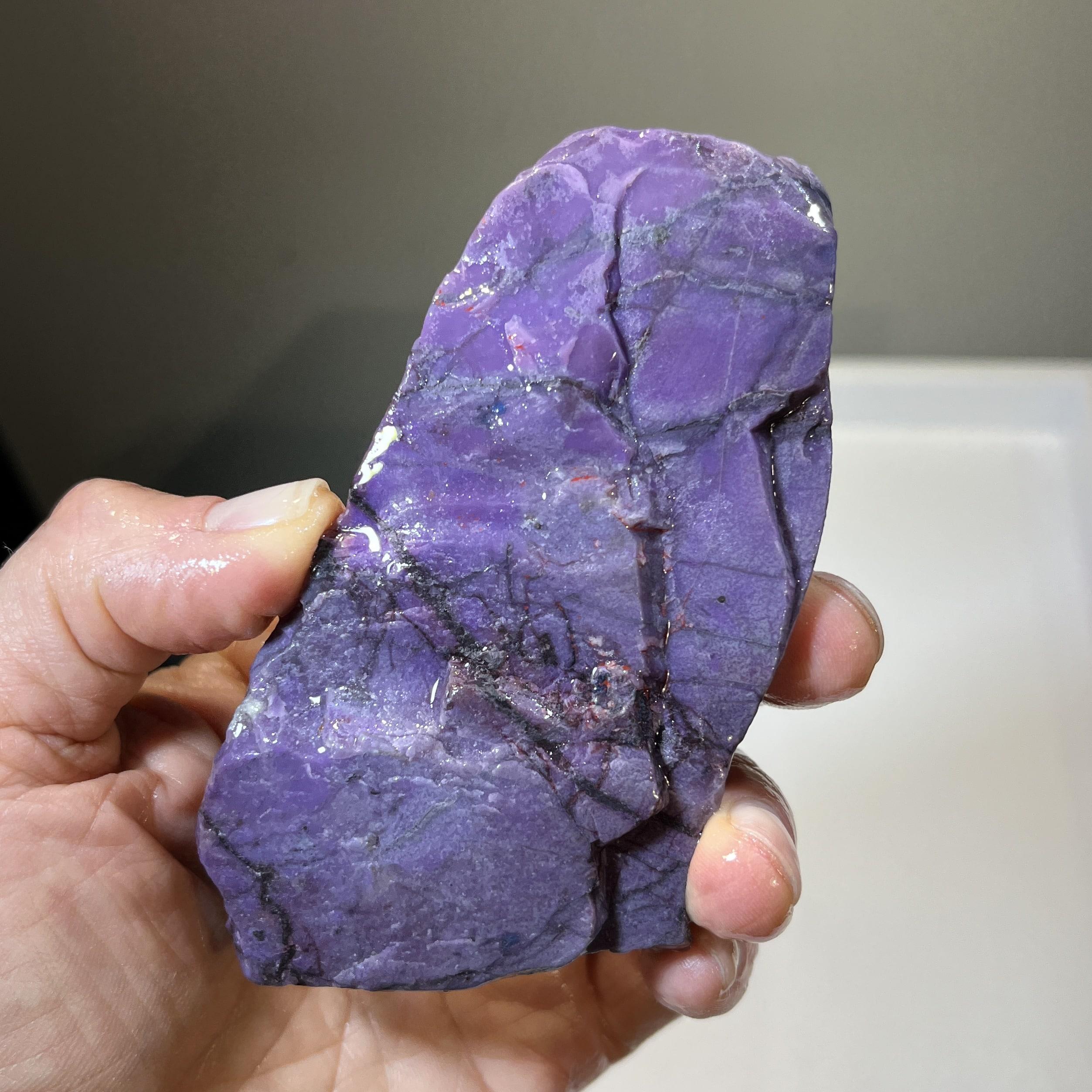 Sugilite (rough large) waxy gel "marzipan bar" (157.4gr) healing crystal
