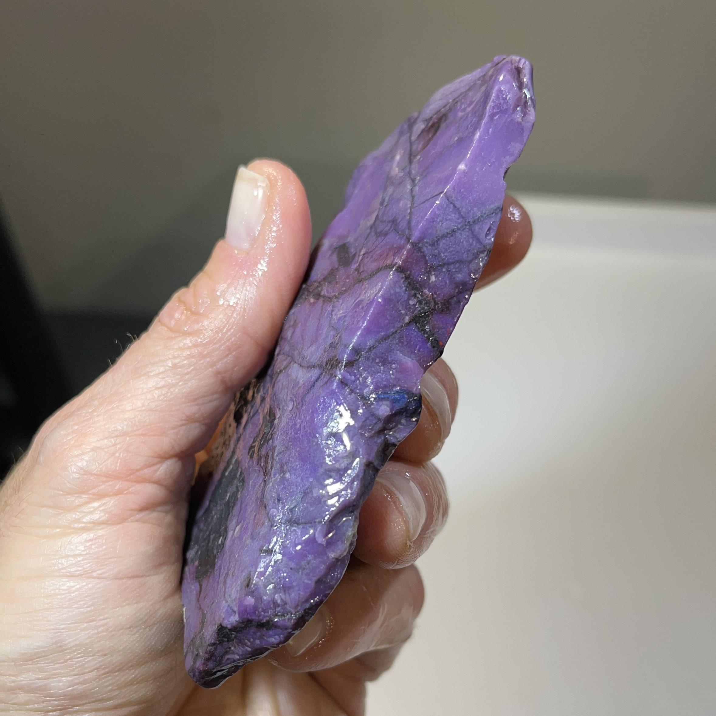 Sugilite (rough large) waxy gel "marzipan bar" (157.4gr) healing crystal - Image 3