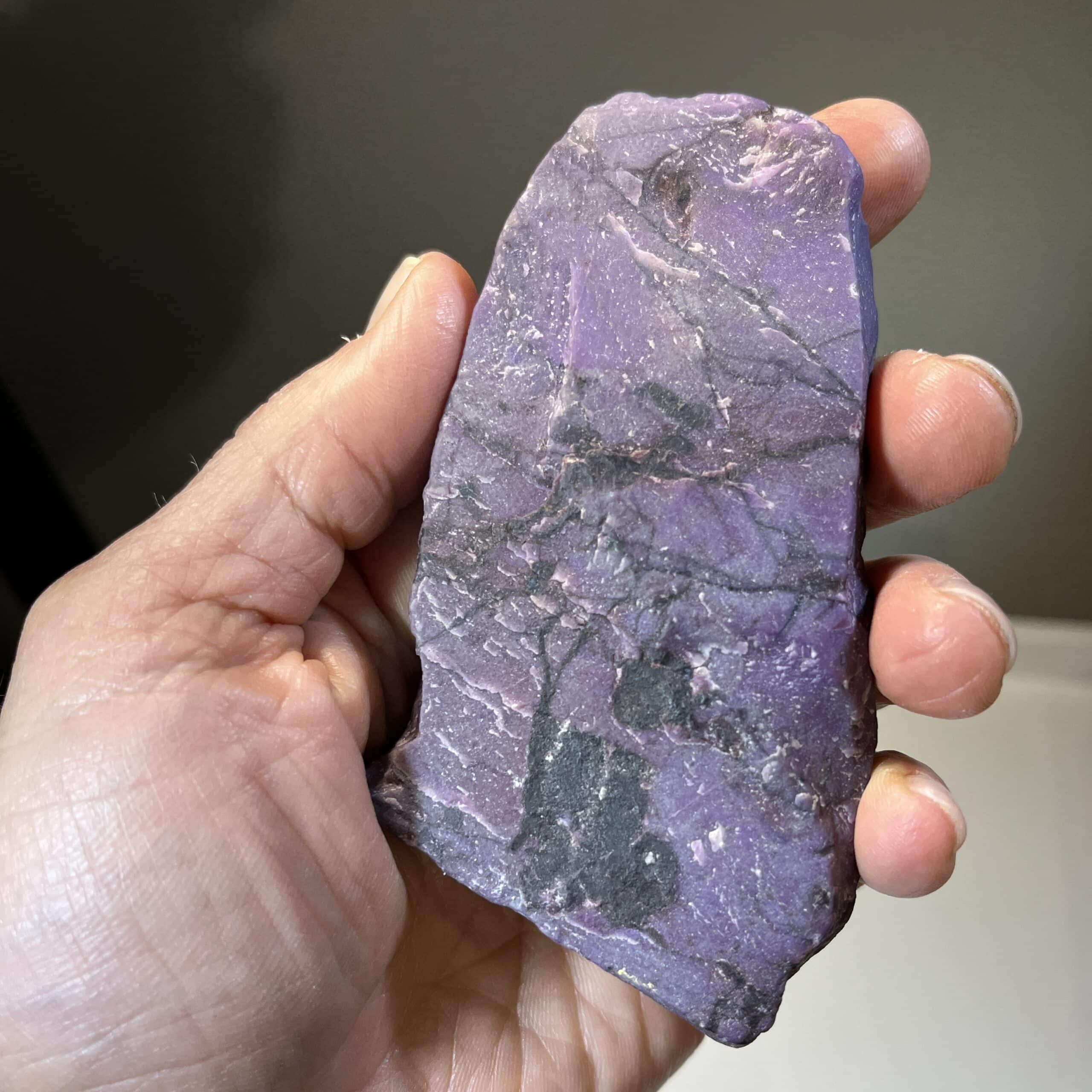 Sugilite (rough large) waxy gel "marzipan bar" (157.4gr) healing crystal - Image 4