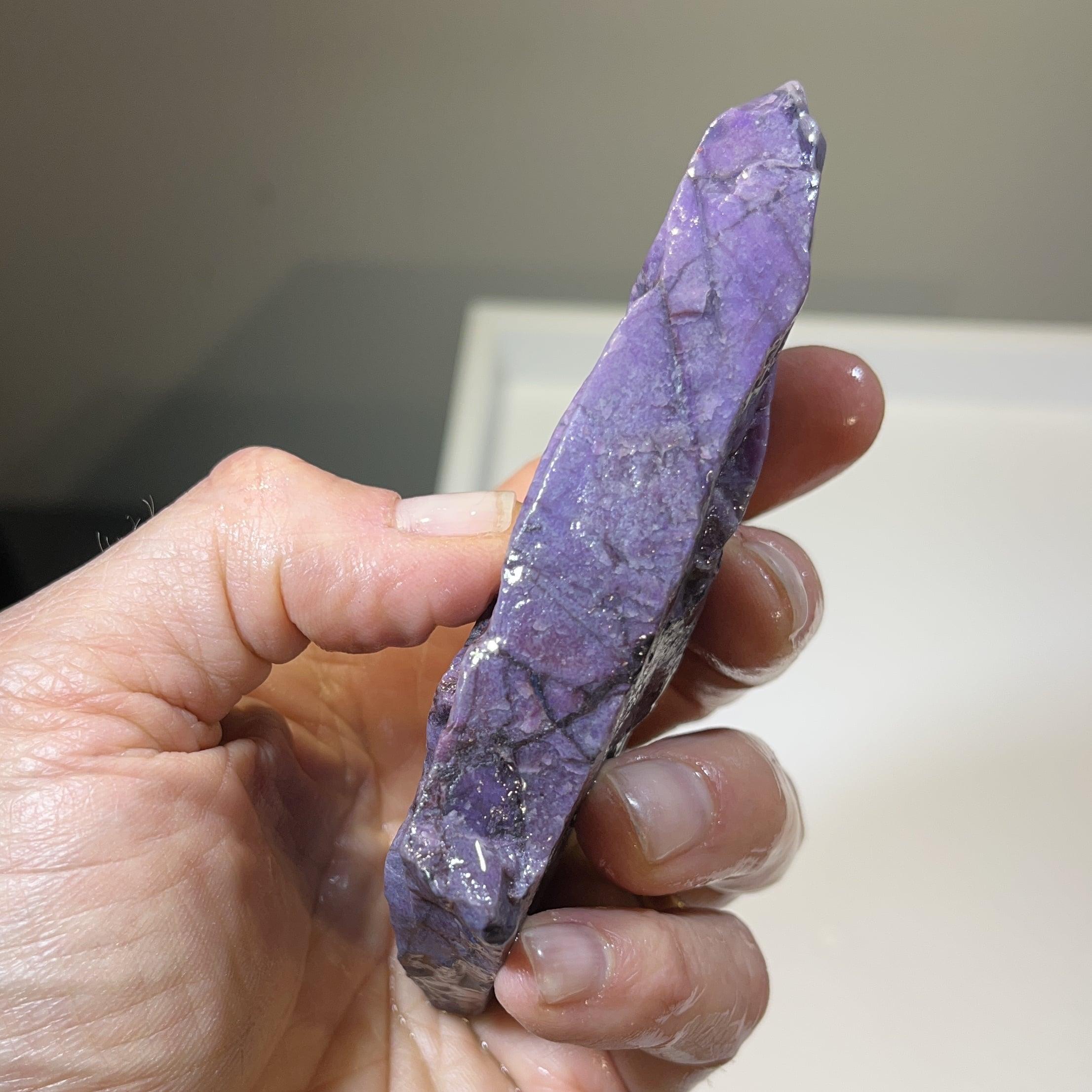 Sugilite (rough large) waxy gel "marzipan bar" (157.4gr) healing crystal - Image 7