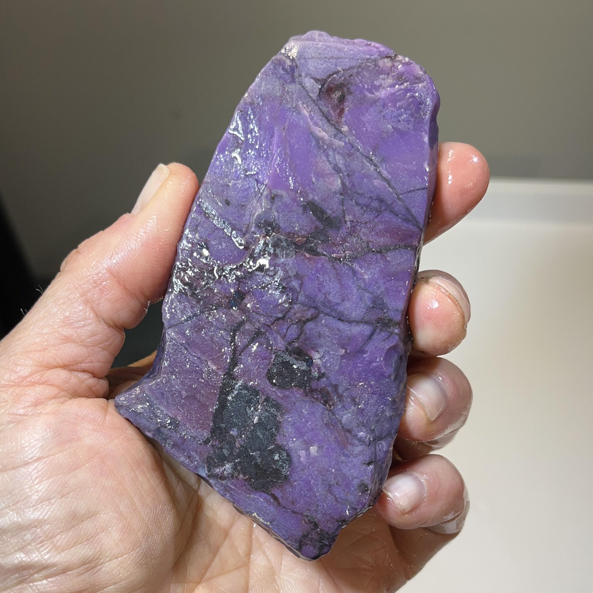 Sugilite (rough large) waxy gel "marzipan bar" (157.4gr) healing crystal - Image 8