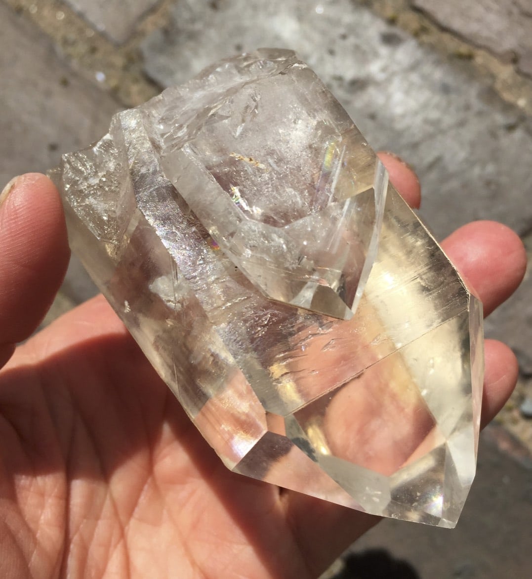 Quartz (Lemurian) Tantric Twins (3.85") 'piggy back' healing crystal