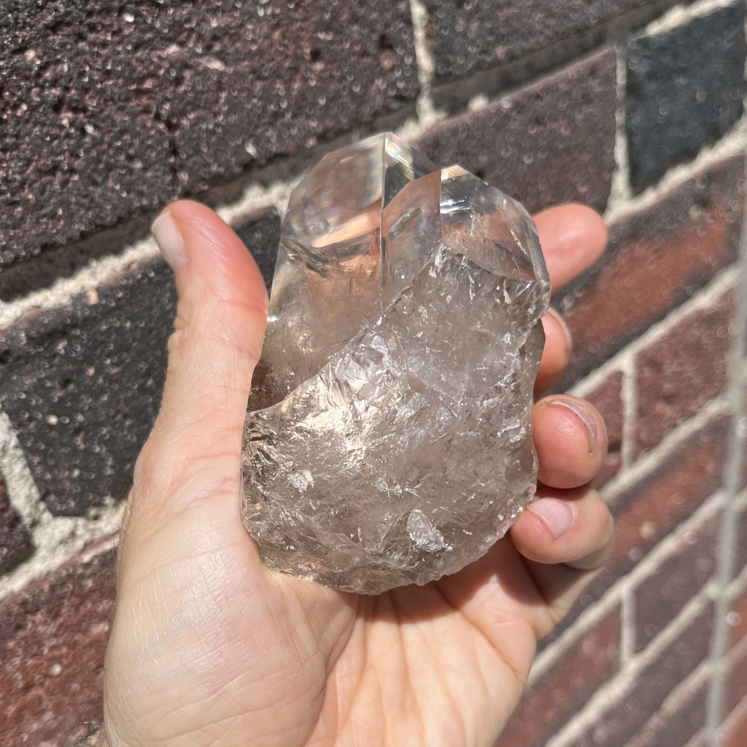 Quartz (Lemurian) Tantric Twins (3.85") 'piggy back' healing crystal - Image 7