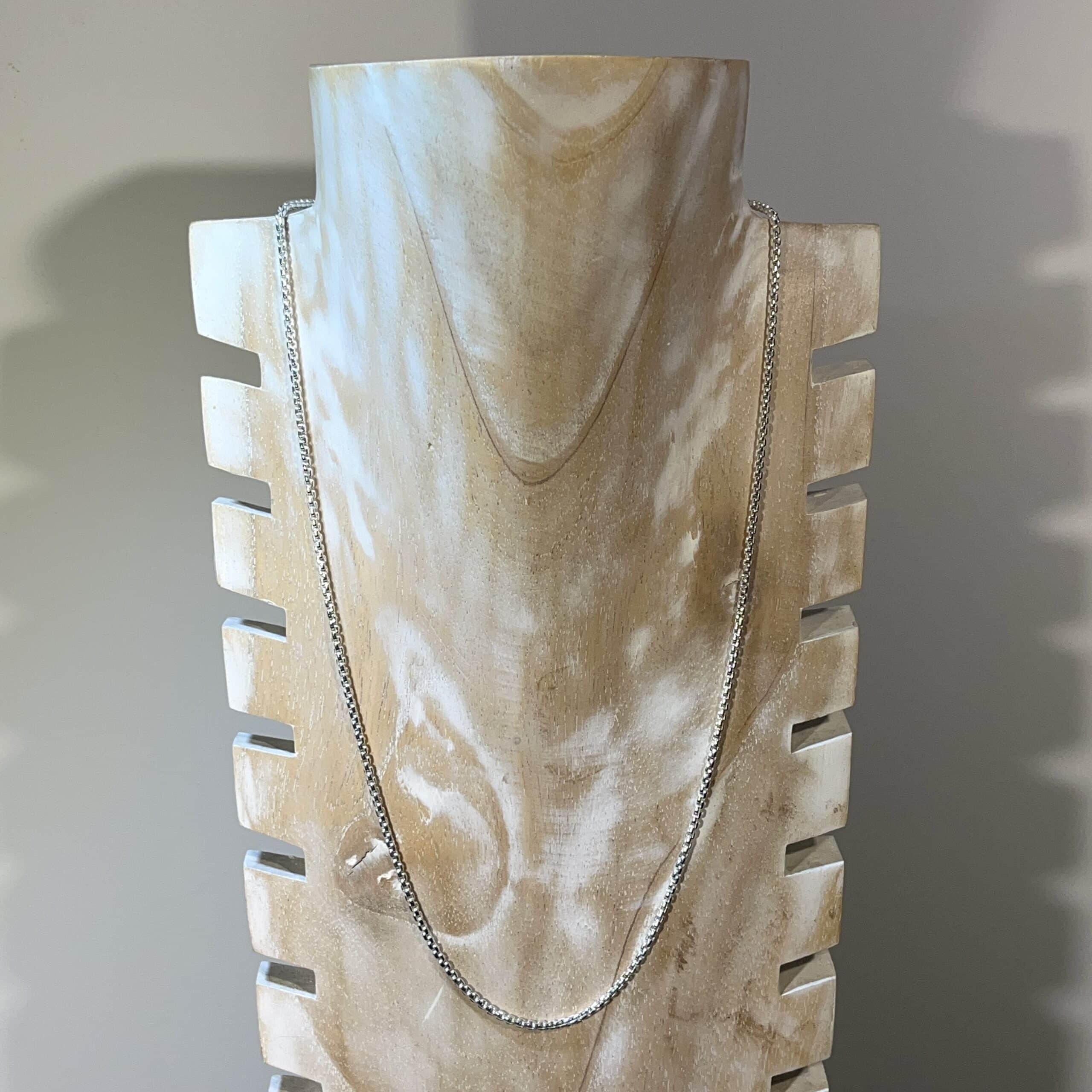 Chain (Sterling) 24" Rounded Box (2.5mm) necklace for pendant - Image 2