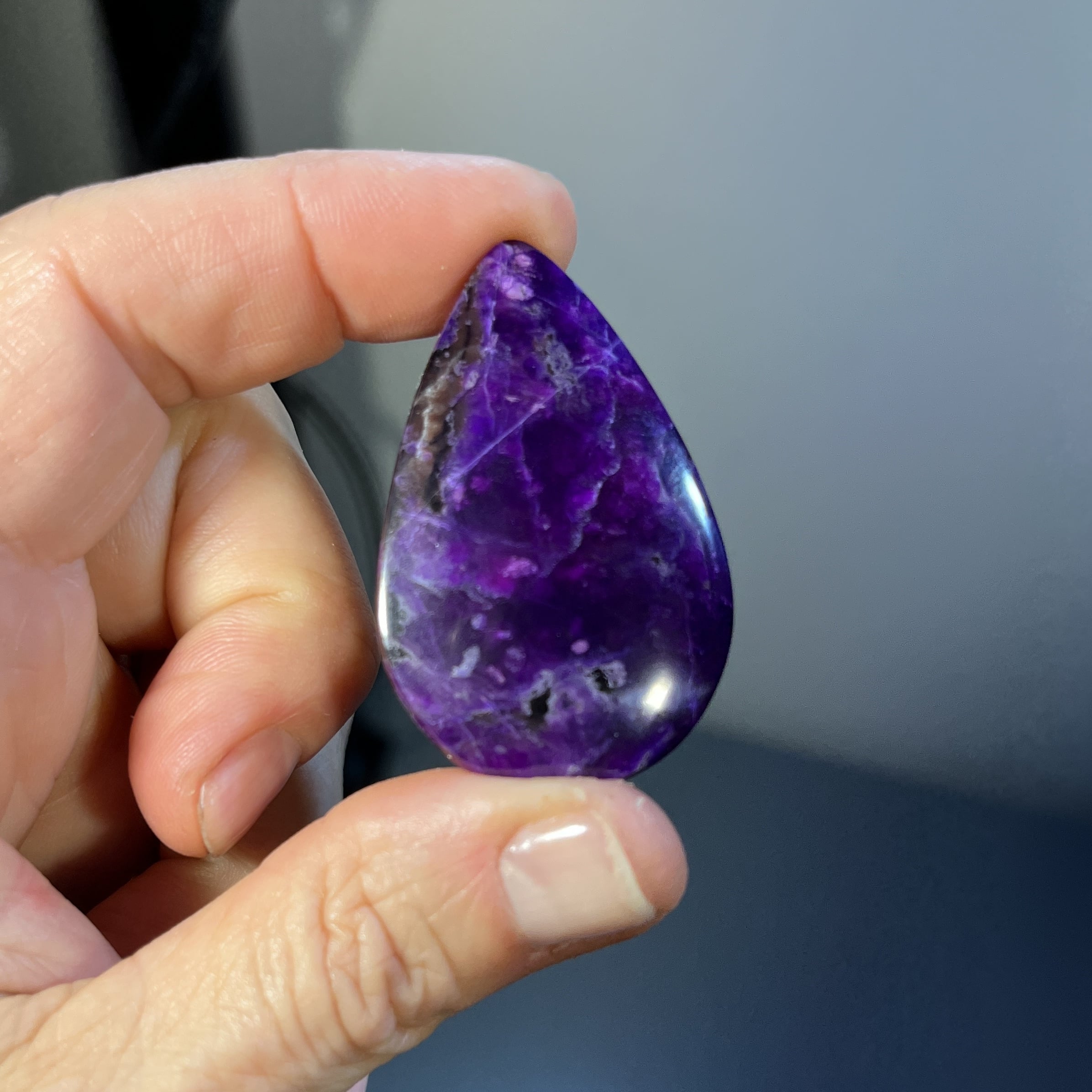 Sugilite (cab) gel purple 'big drop' (13.82gr) healing crystal - Image 8
