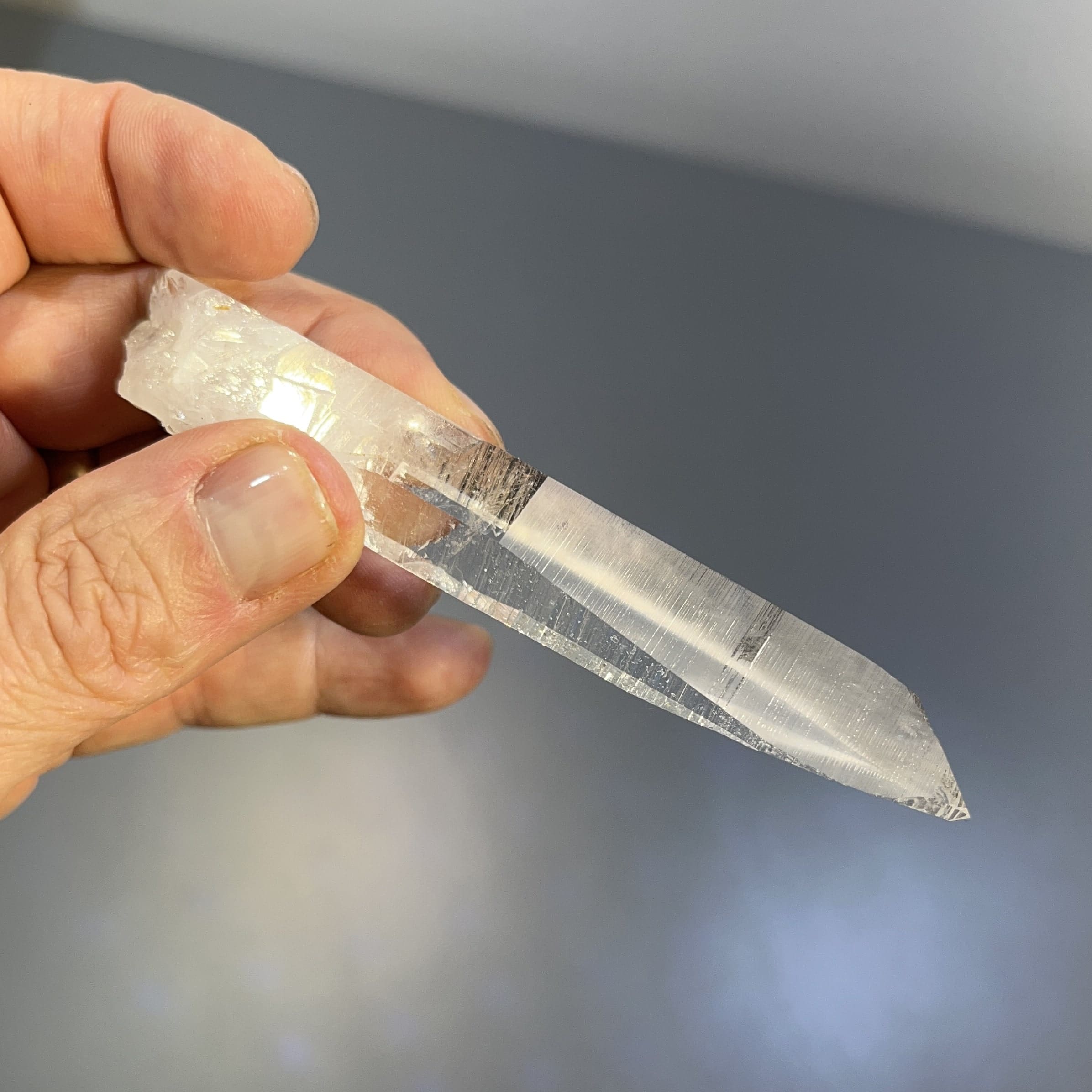 Quartz (Lemurian) 3-sided (Colombian) Muzo habit (4") healing crystal