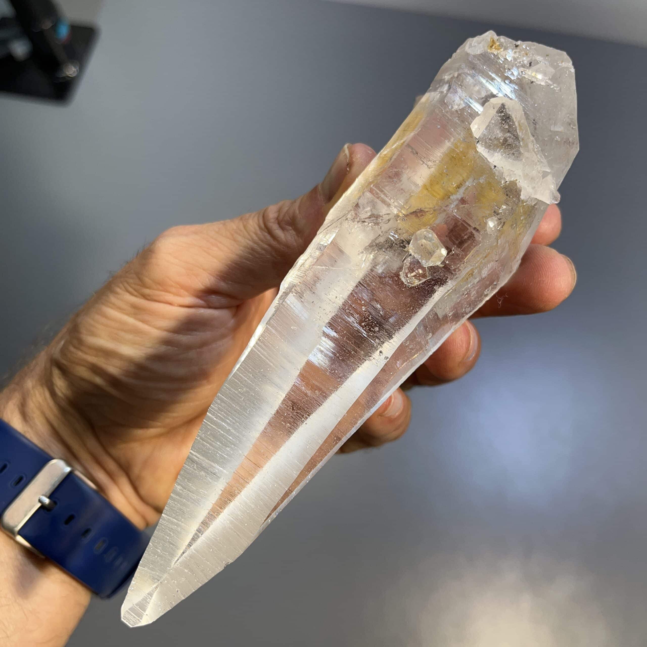 Quartz (Lemurian) 3-sided (Colombian) Muzo habit (6.1") healing crystal