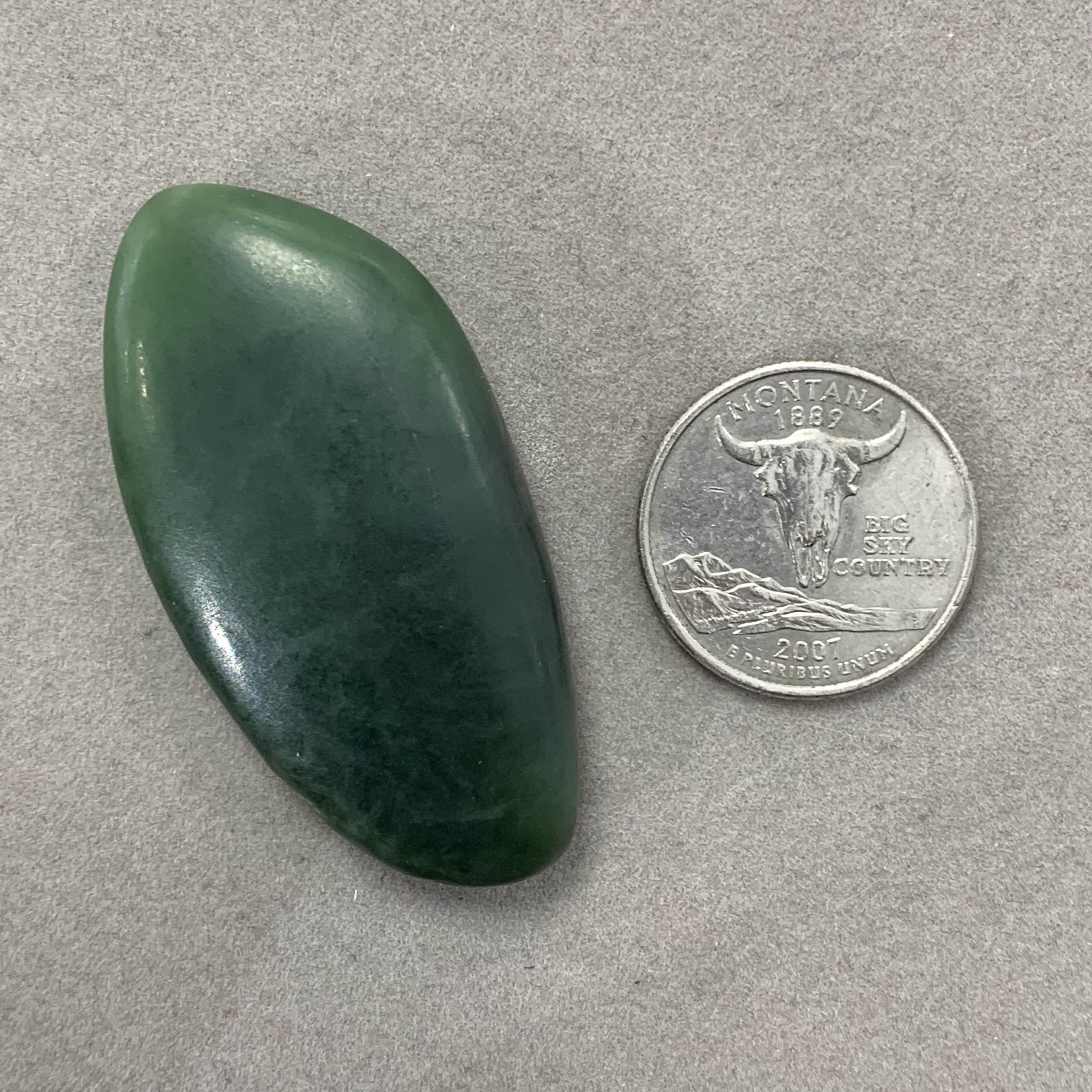Jade (Nephrite) matte polished palm piece - healing crystal - Image 5
