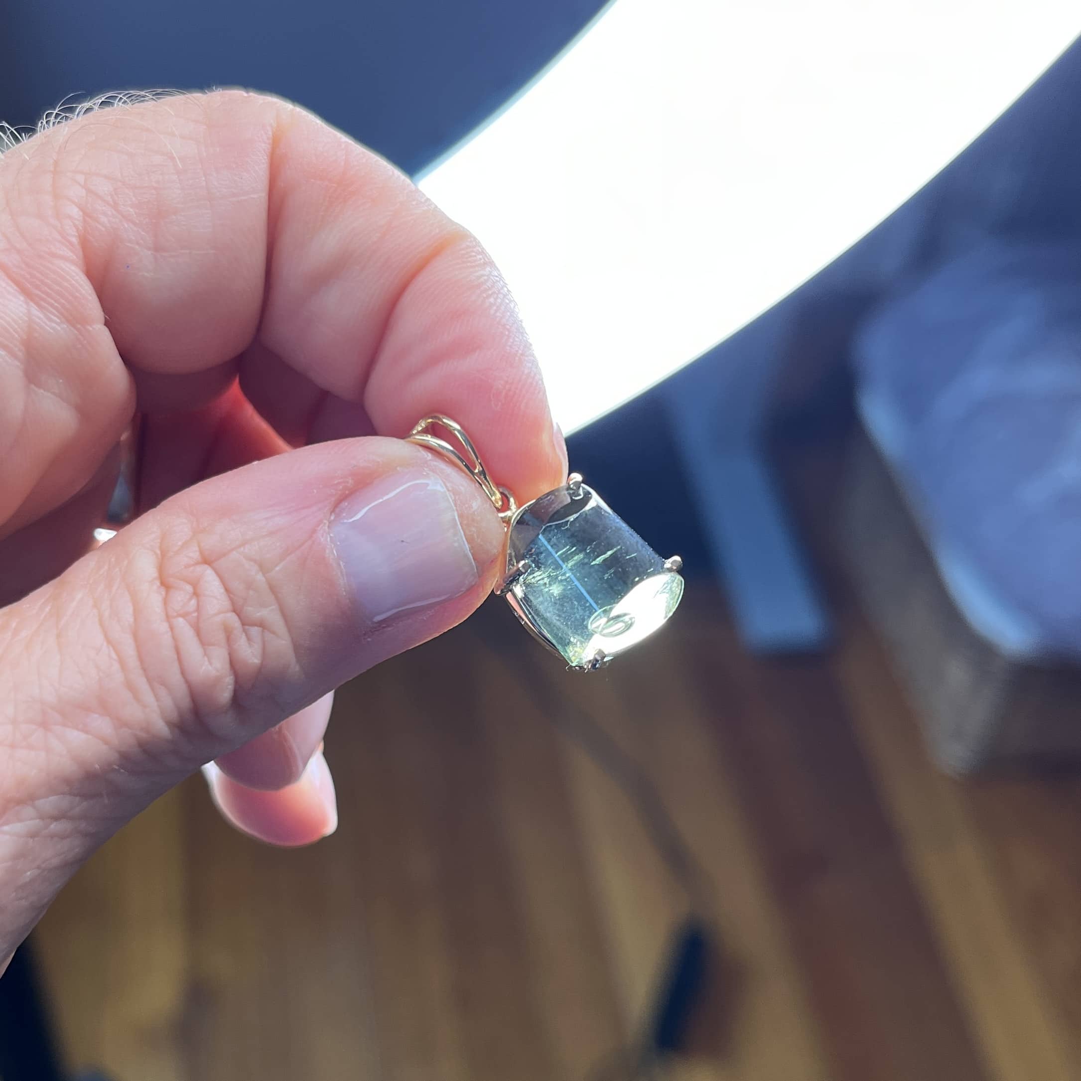 Moldavite pendant (freeform) 14K GOLD bubble for necklace healing crystal - Image 4