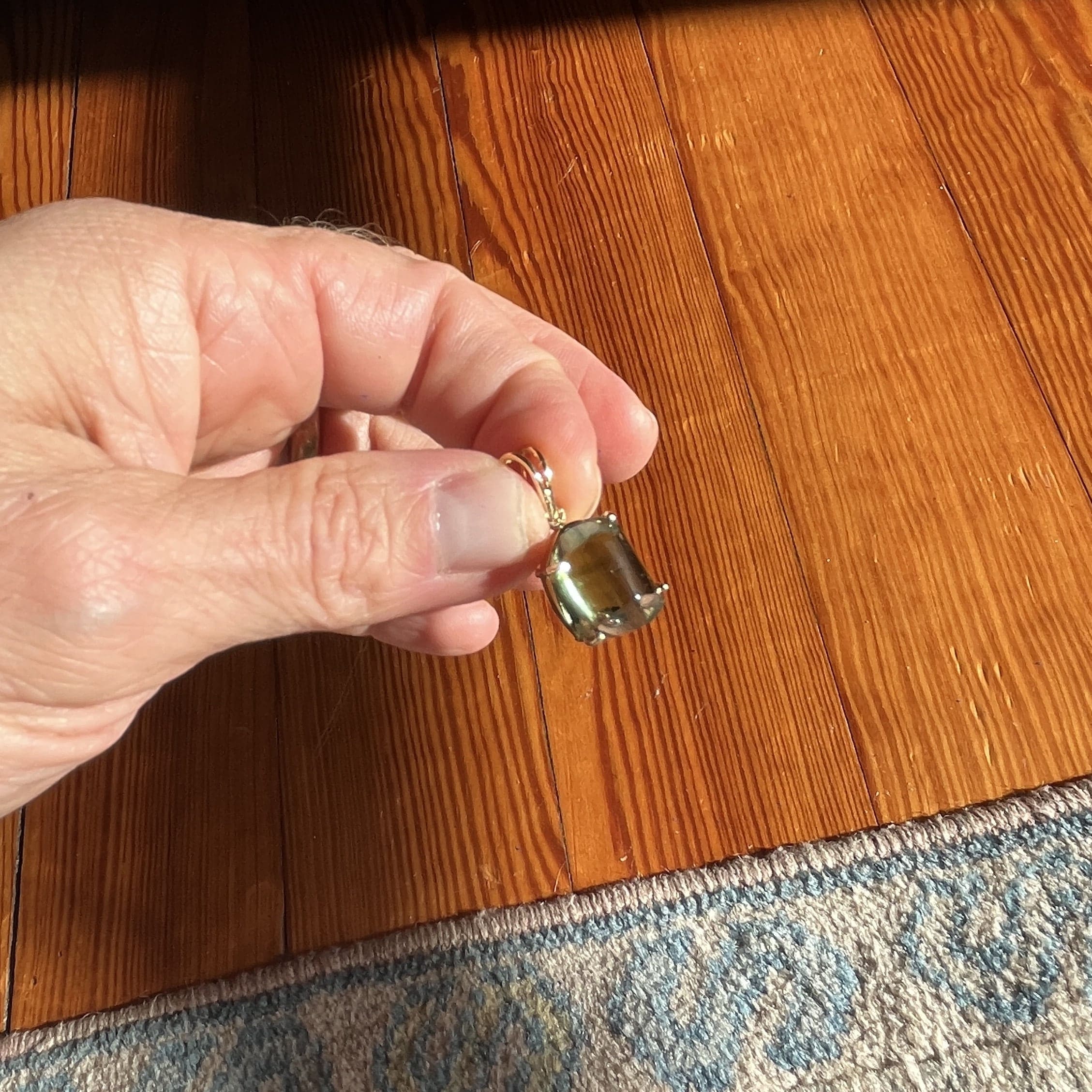 Moldavite pendant (freeform) 14K GOLD bubble for necklace healing crystal - Image 7