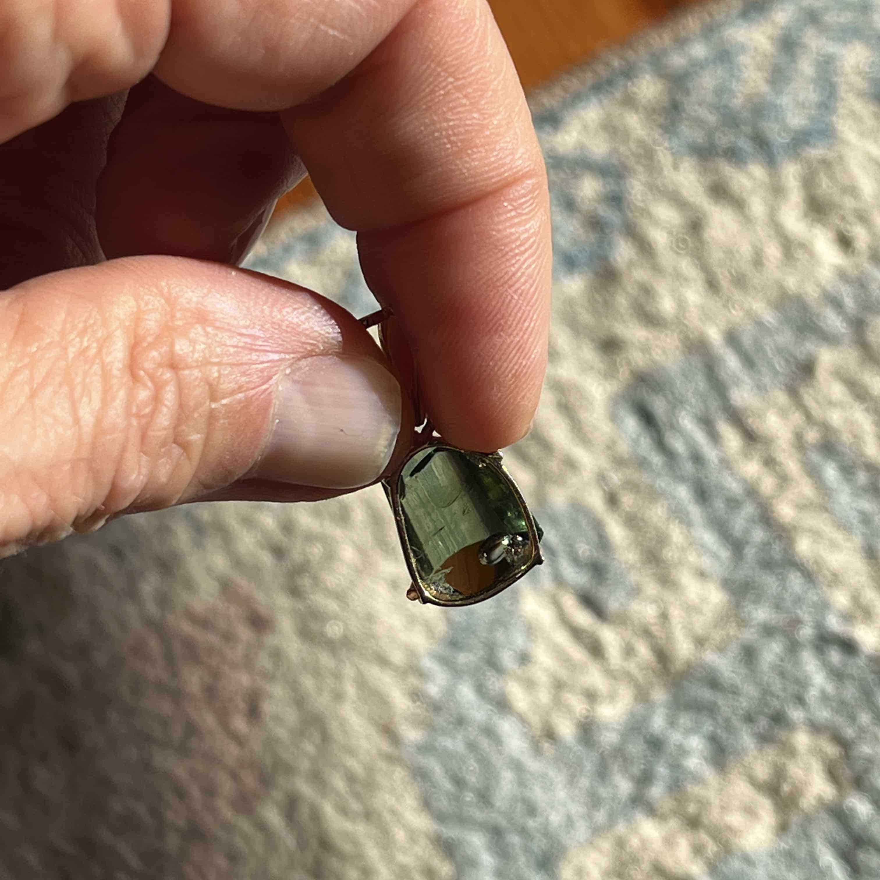 Moldavite pendant (freeform) 14K GOLD bubble for necklace healing crystal - Image 10