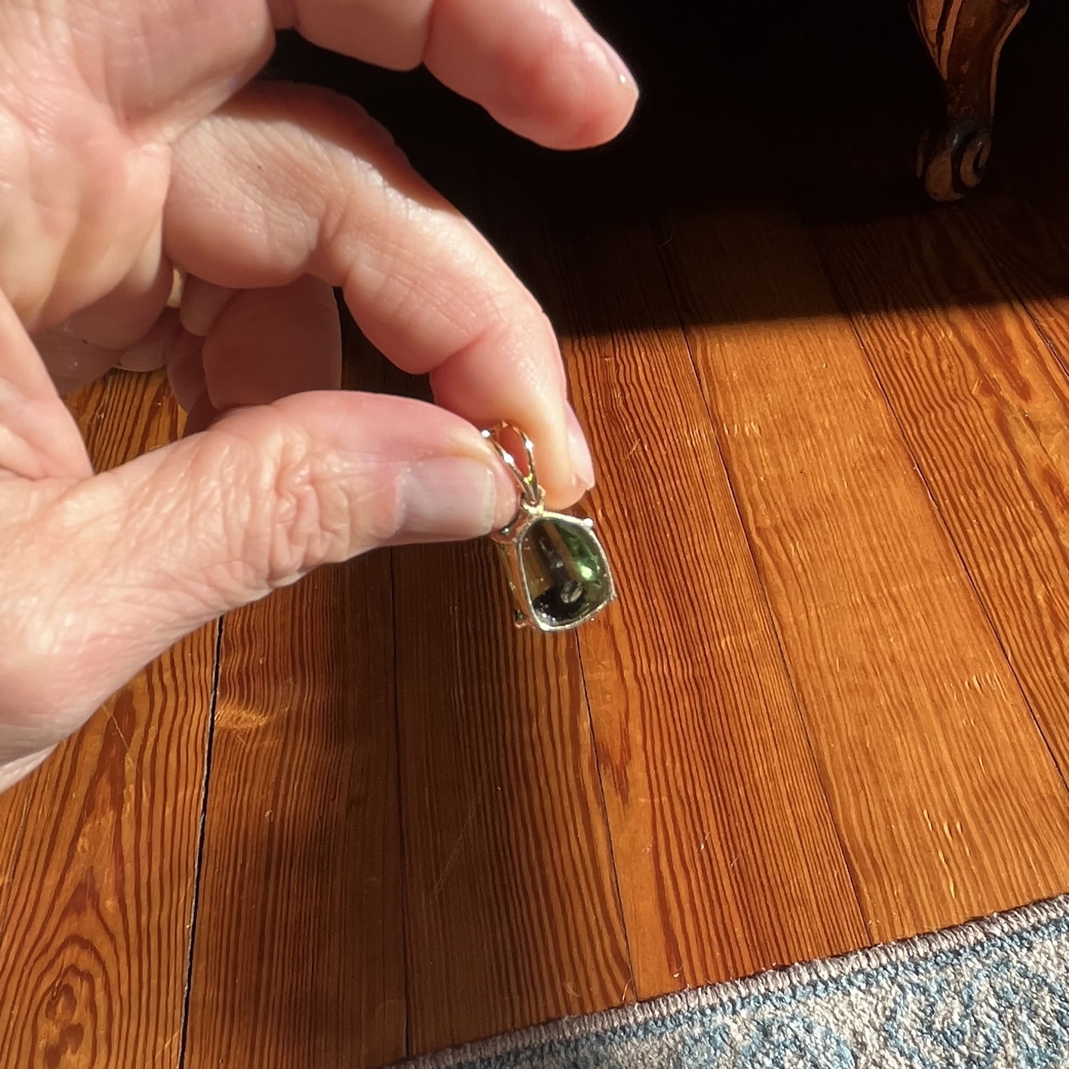 Moldavite pendant (freeform) 14K GOLD bubble for necklace healing crystal - Image 11
